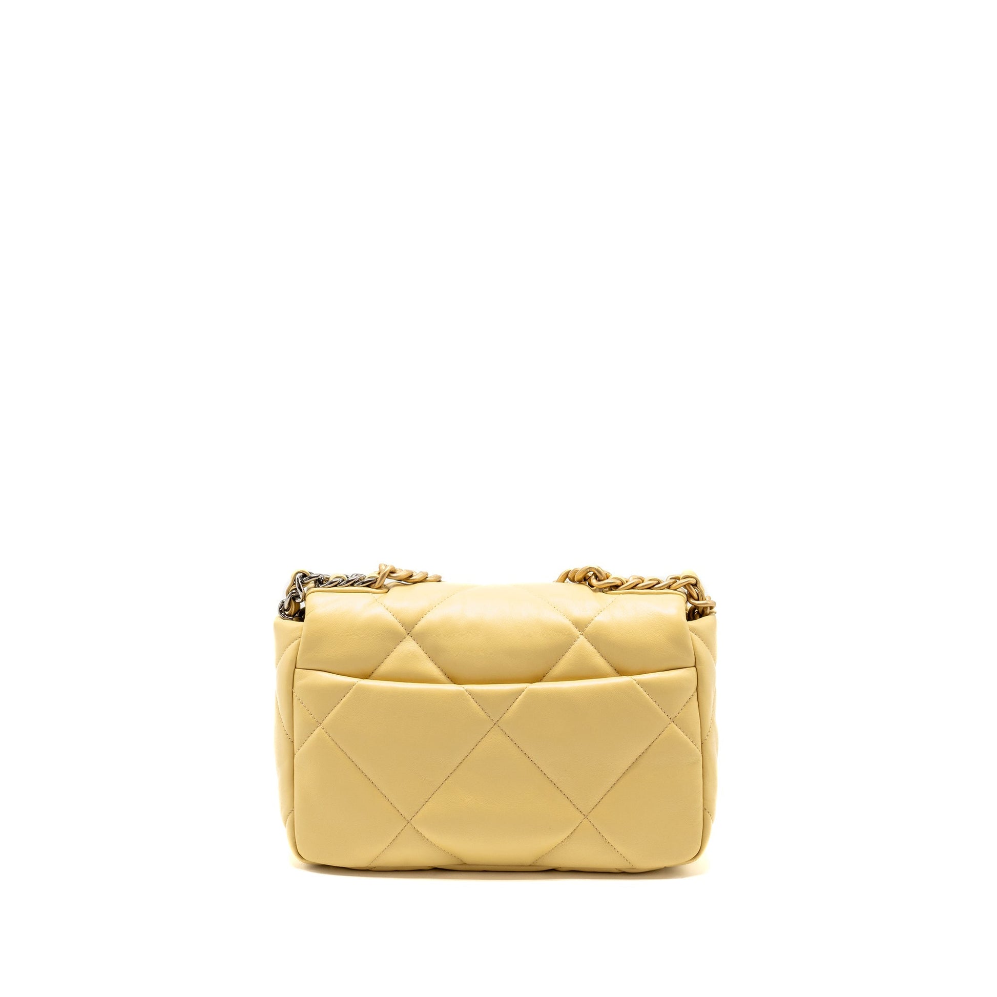 Chanel 19 Lambskin Yellow Hardware Microchip Multicolour Small Handbag