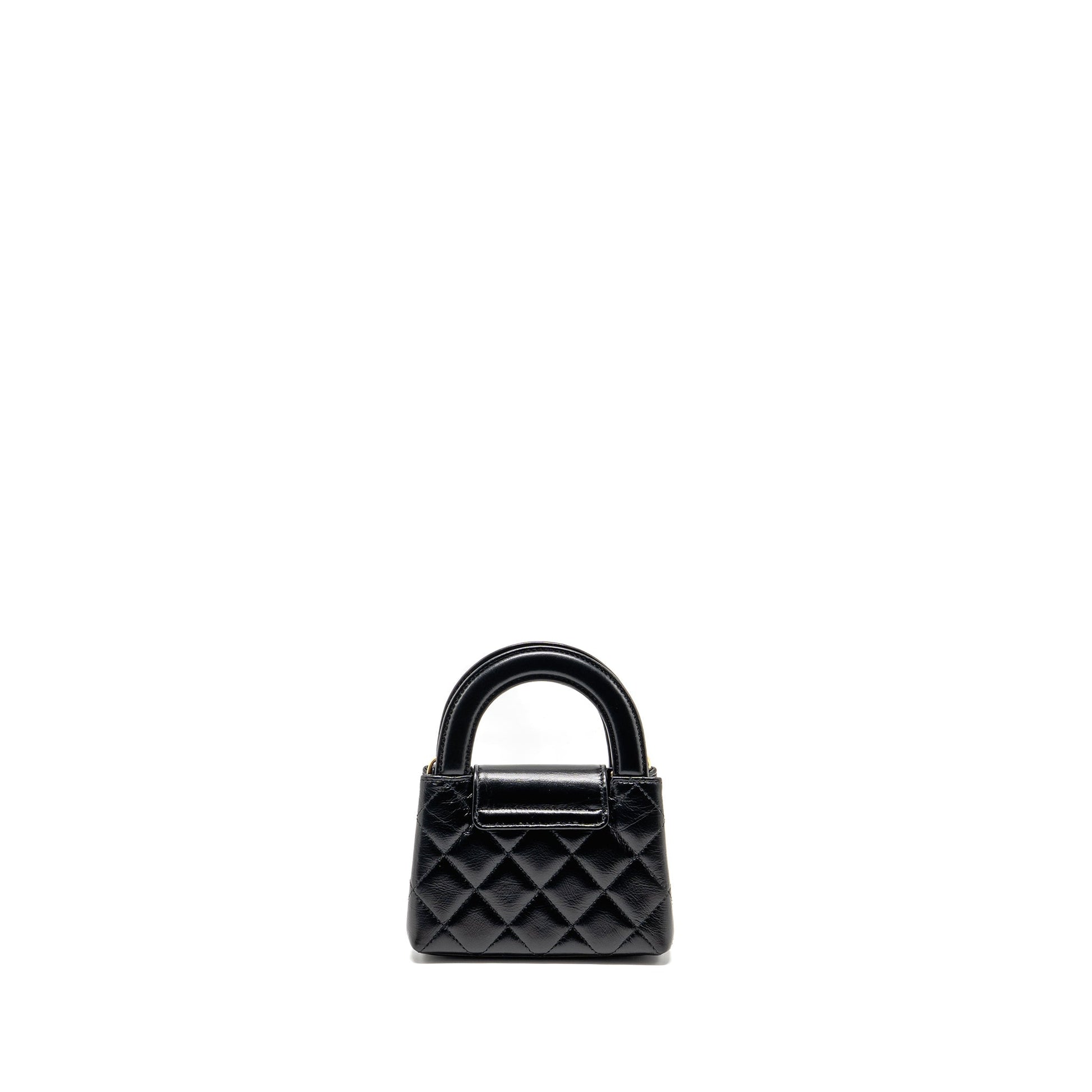 Chanel 24p Nano Kelly Shopper Calfskin GHW Black Tote Bag