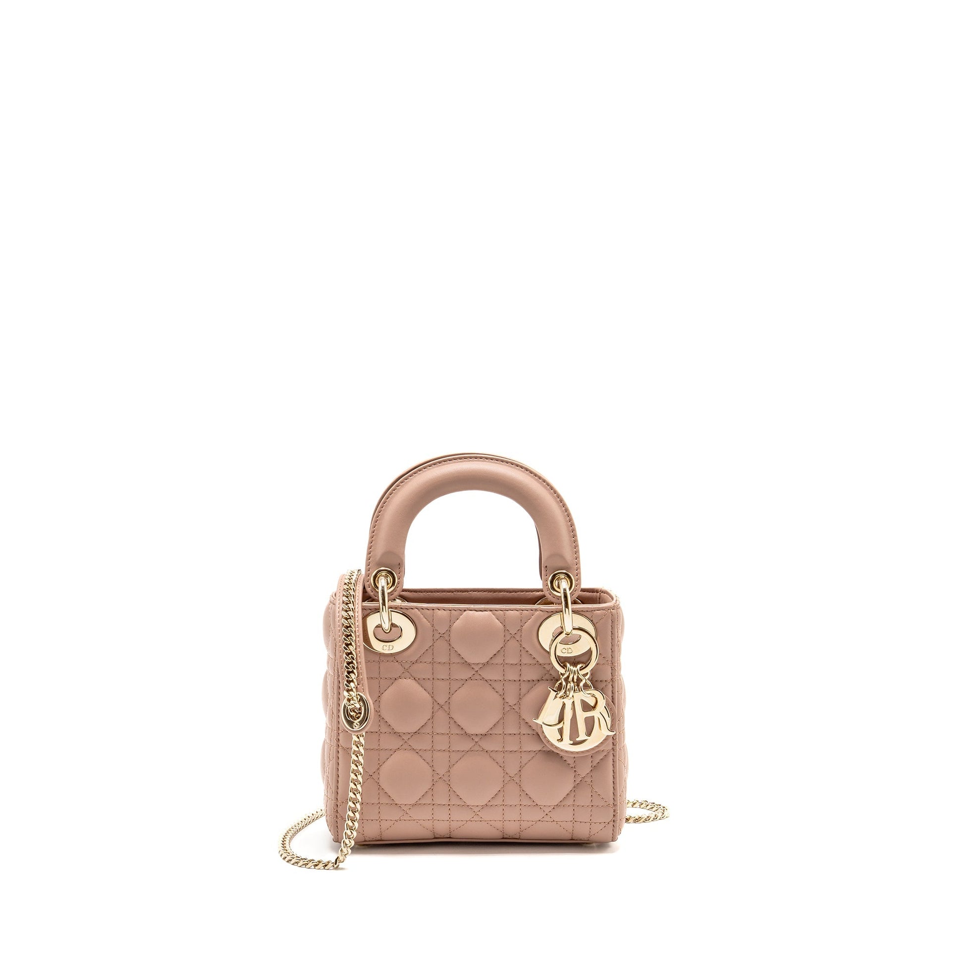 Dior Lady Purse Lambskin Blush Handbag Mini Travel Bag