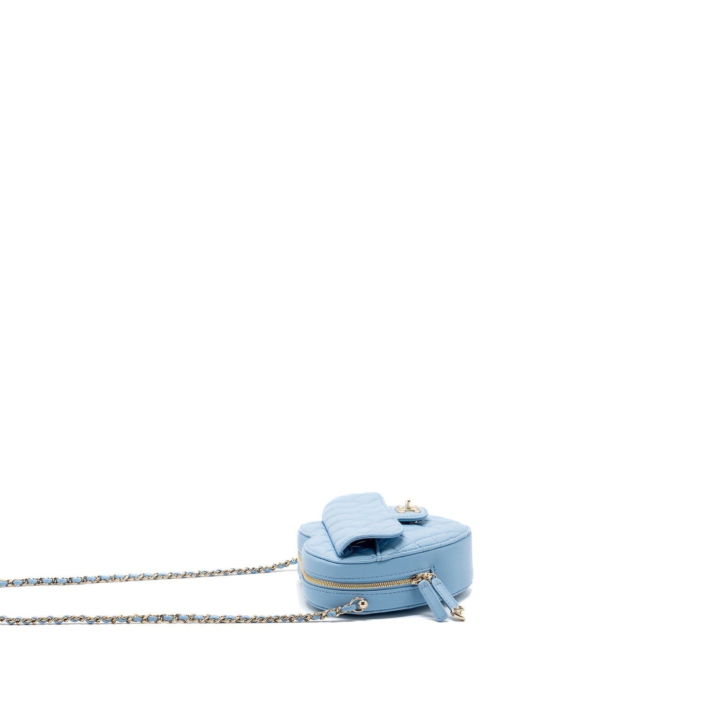 Chanel Heart Lambskin Light LGHW microchip Blue Handbag