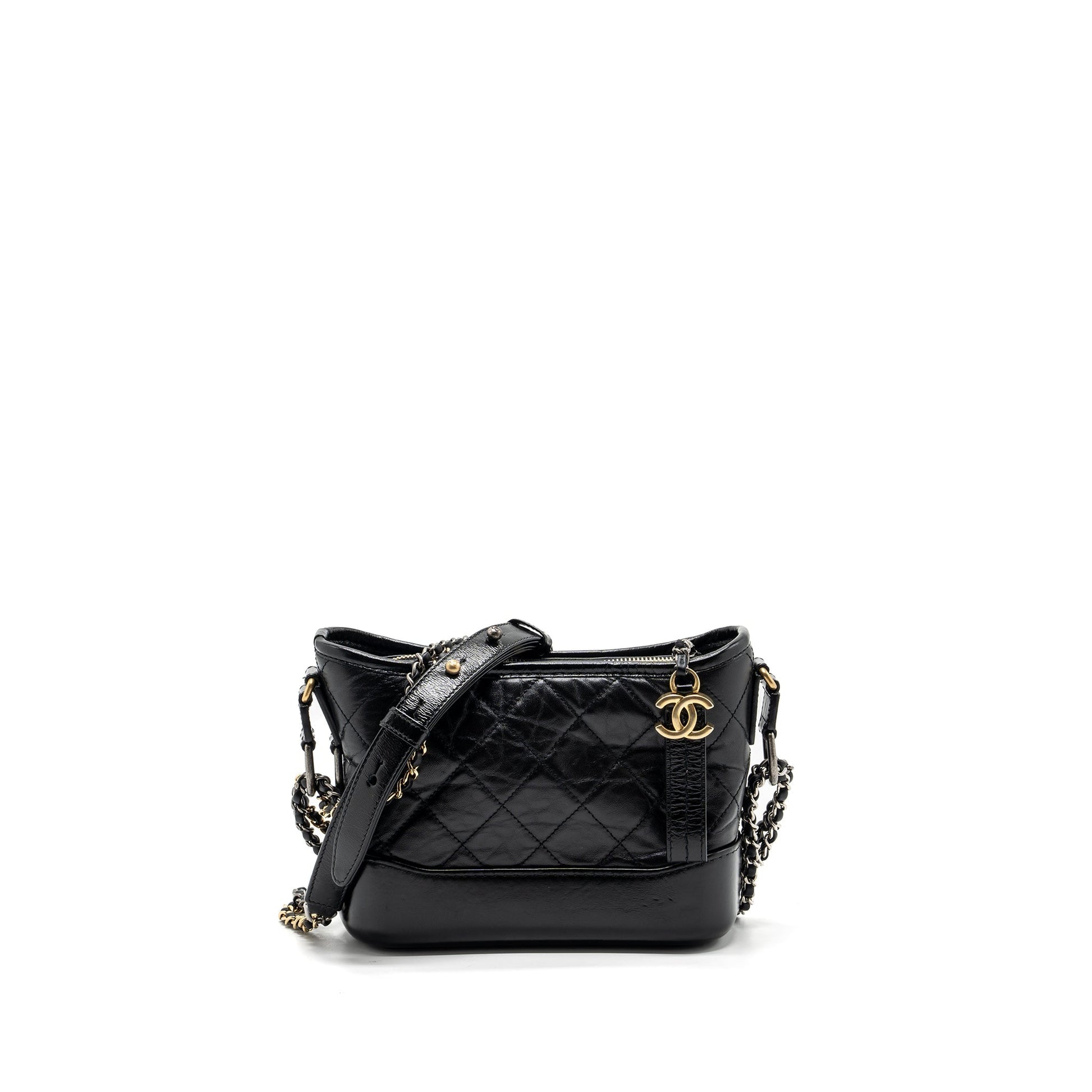 Chanel Gabrielle hobo calfskin Hardware Multicolour Black Small Shoulder Bag Multicolour Hardware