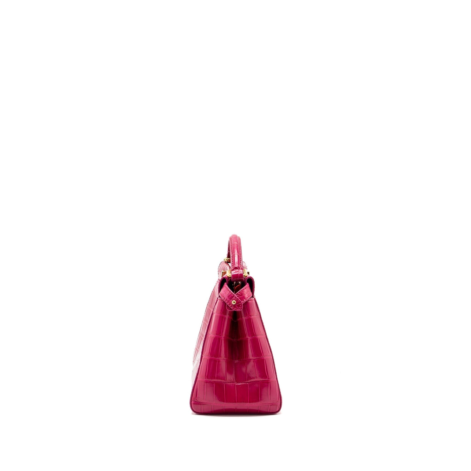 Fendi Peekaboo Purse Crocodile Pink Mini Travel Bag