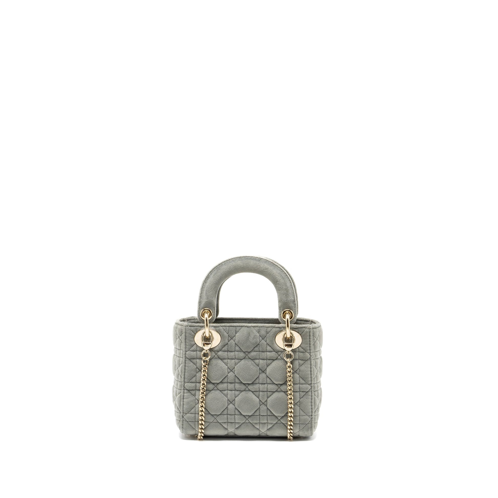 Dior Lady Velvet Light Grey Handbag Mini Travel Bag
