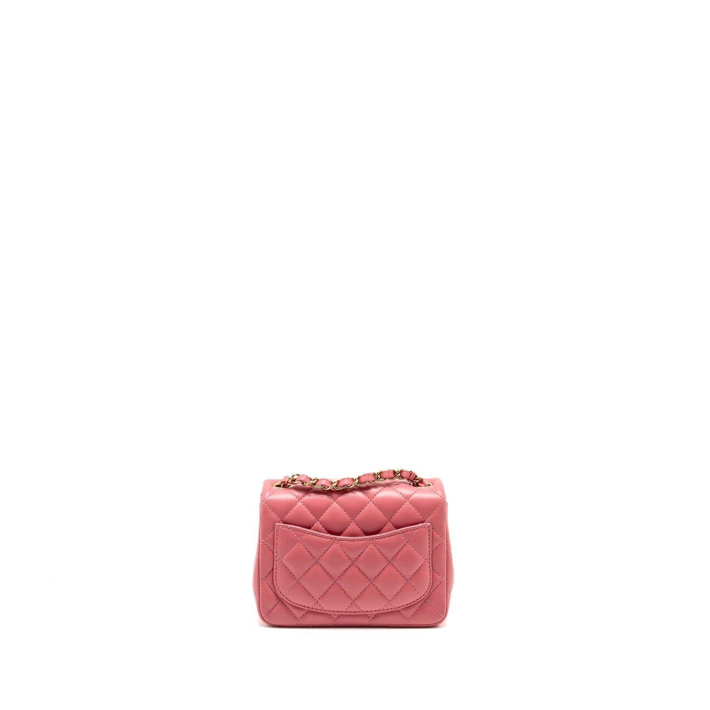 Chanel Square Flap Lambskin LGHW Microchip Pink Shoulder Bag