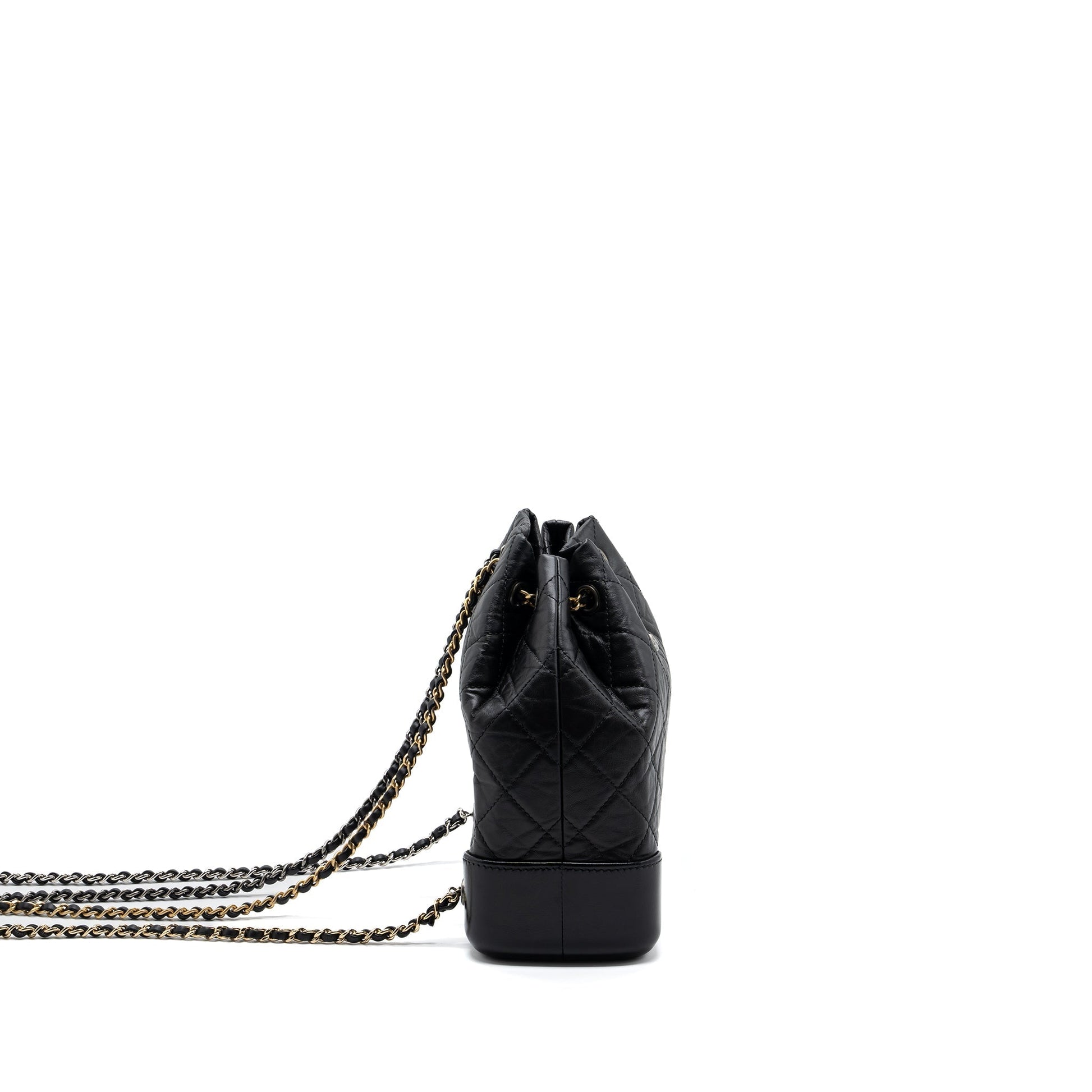 Chanel Gabrielle Backpack Aged Calfskin Hardware Multicolour Black Small 3