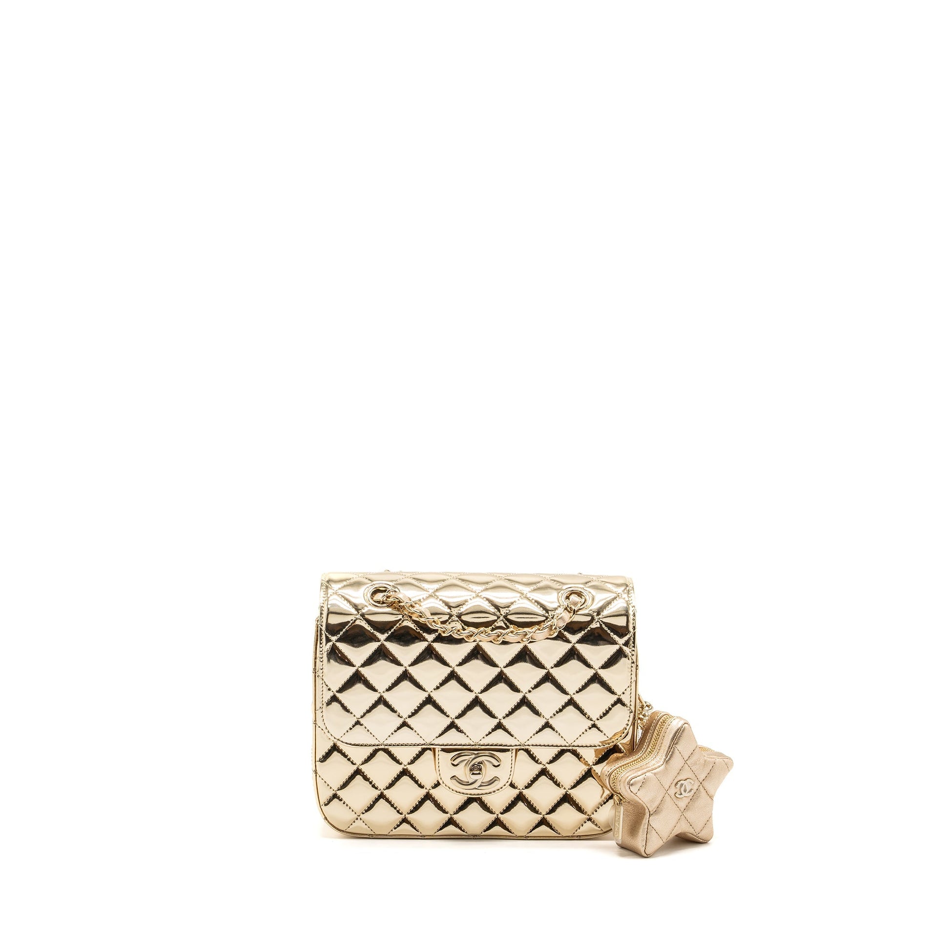Chanel 24c backpack tar patent LGHW microchip Gold