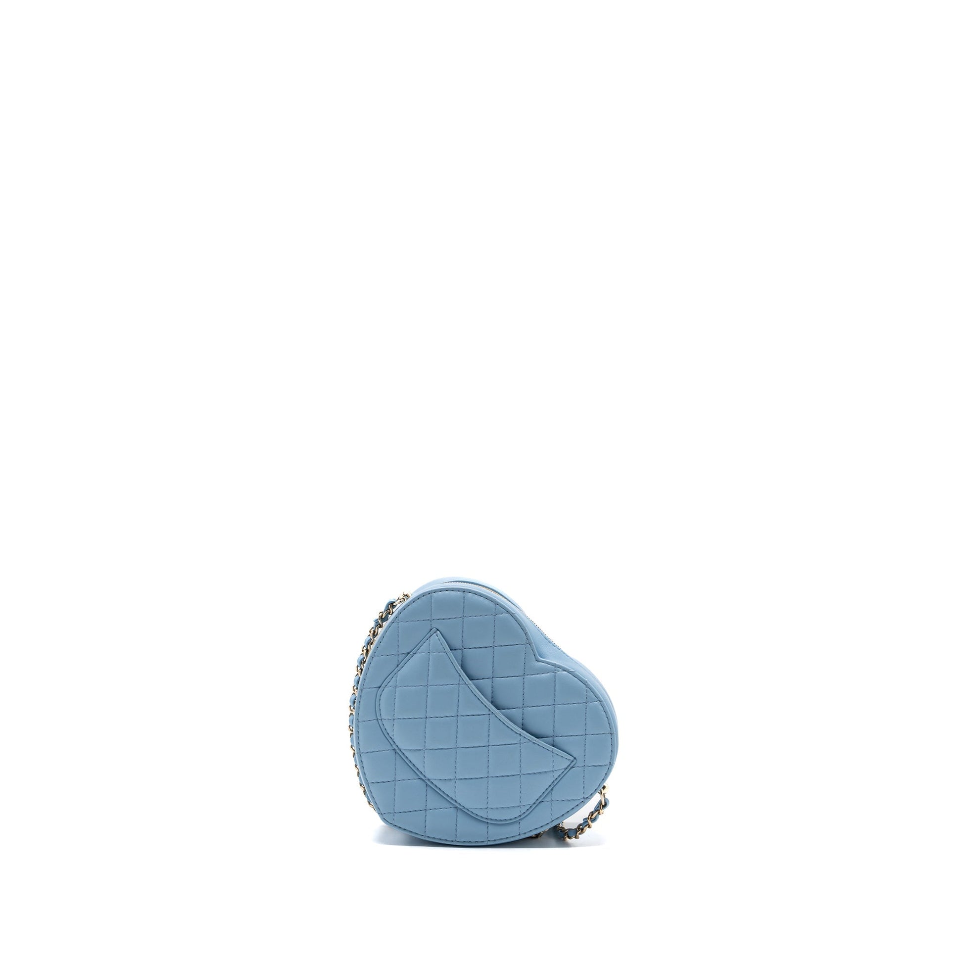 Chanel Heart Lambskin Light LGHW microchip Blue Handbag