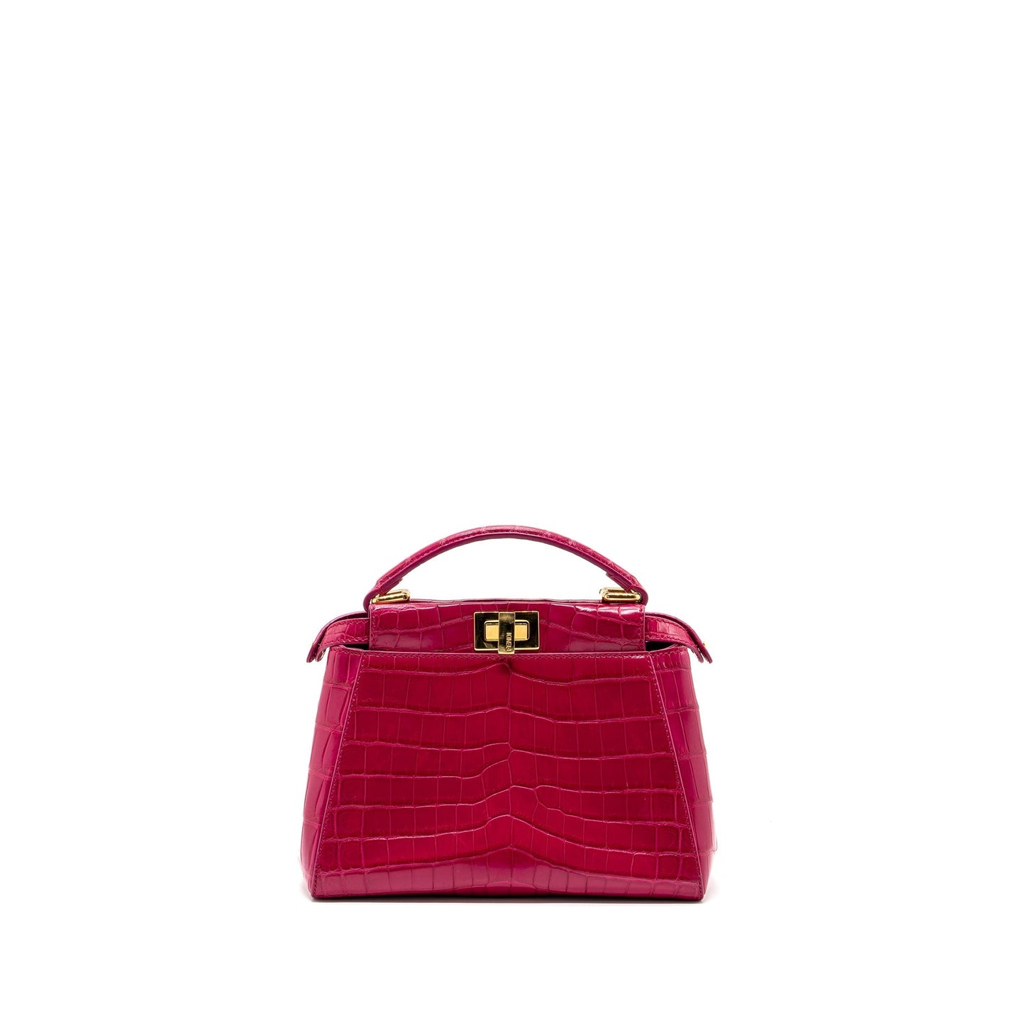 Fendi Peekaboo Purse Crocodile Pink Mini Travel Bag