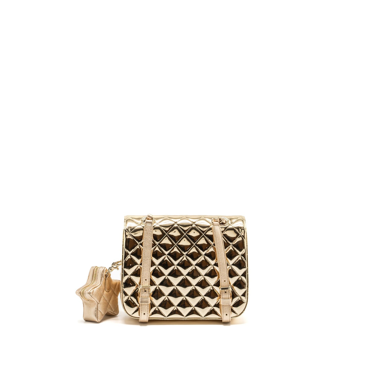 Chanel 24c backpack tar patent LGHW microchip Gold