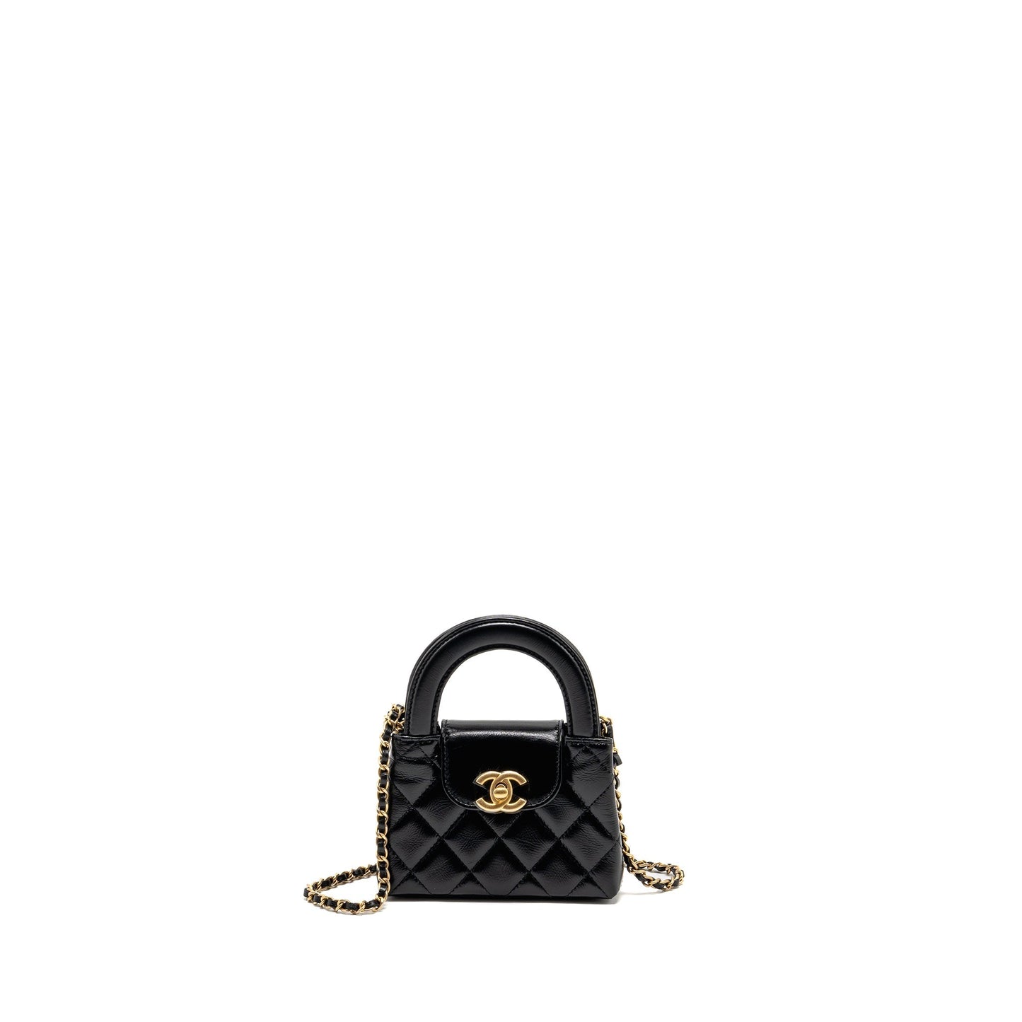 Chanel 24p Nano Kelly Shopper Calfskin GHW Black Tote Bag