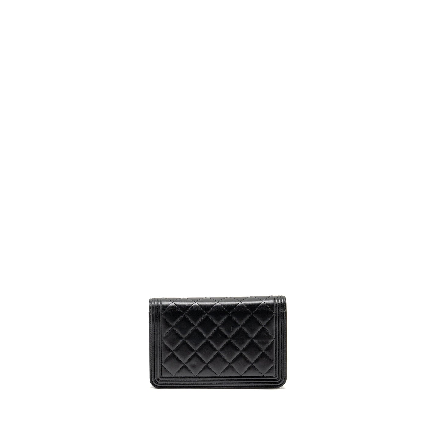 Chanel Boy on Lambskin GHW Black Wallet Case Ghw 1