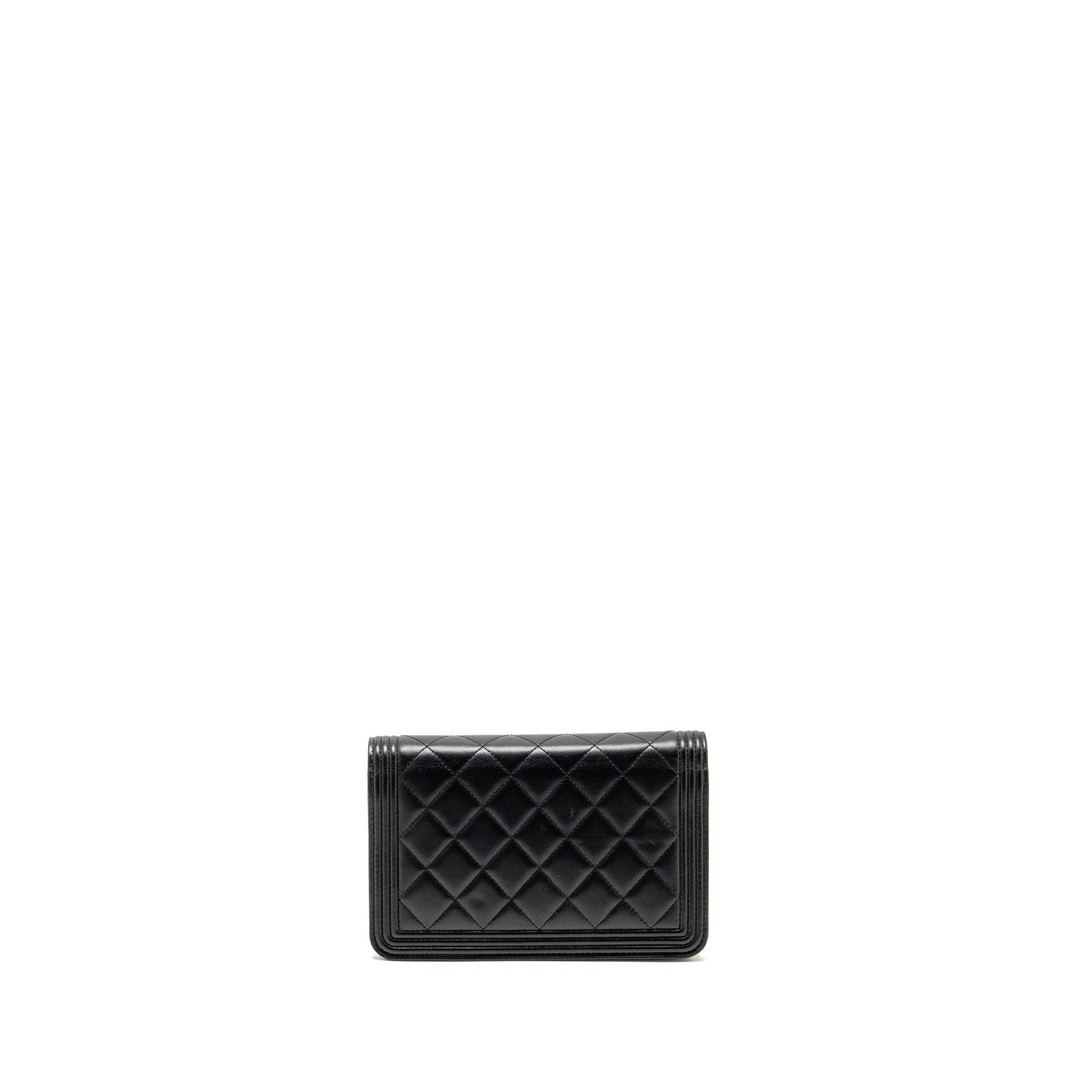 Chanel Boy on Lambskin GHW Black Wallet Case Ghw 1