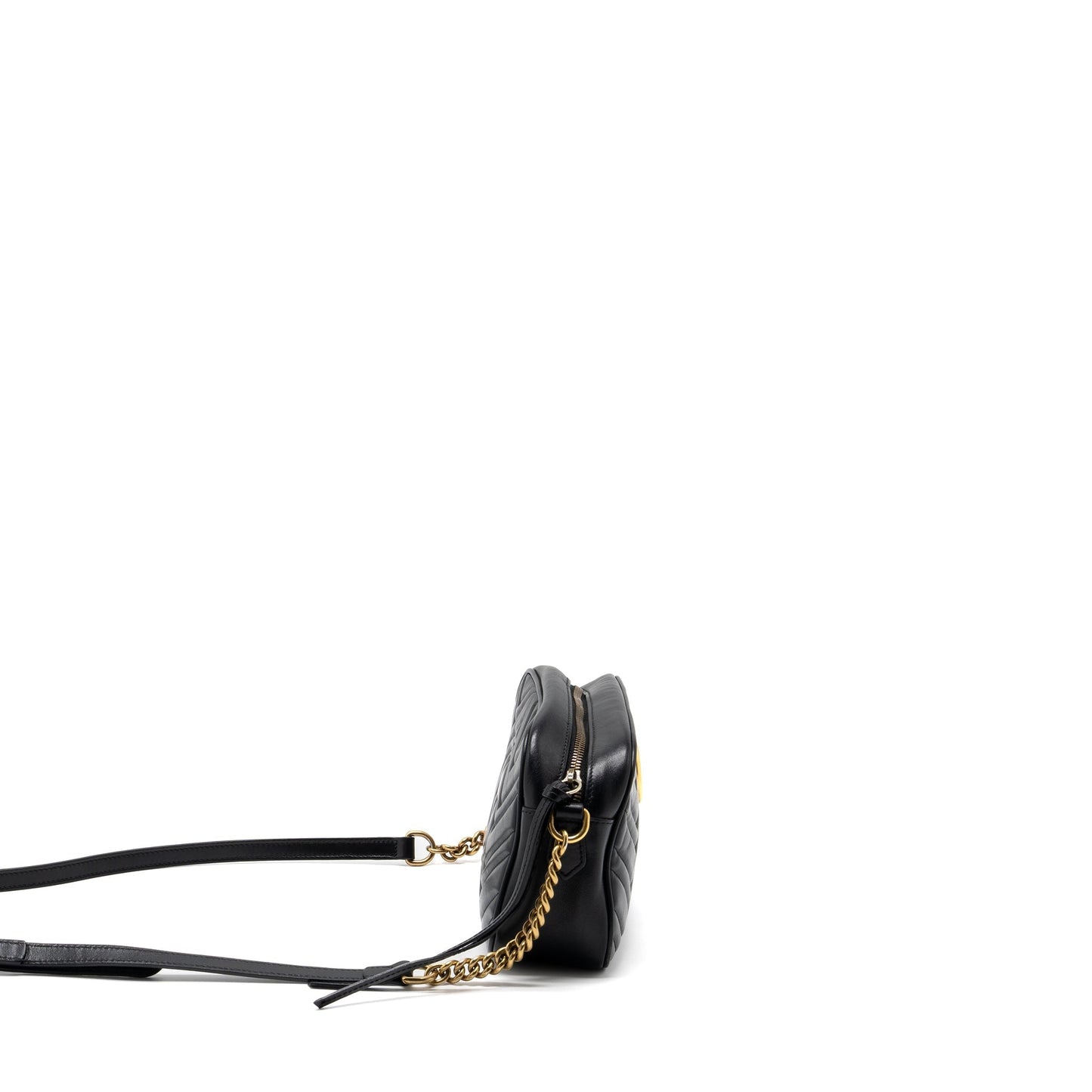 Gucci Marmont Shoulder Bag Calfskin Matelasse Black Ghw 1