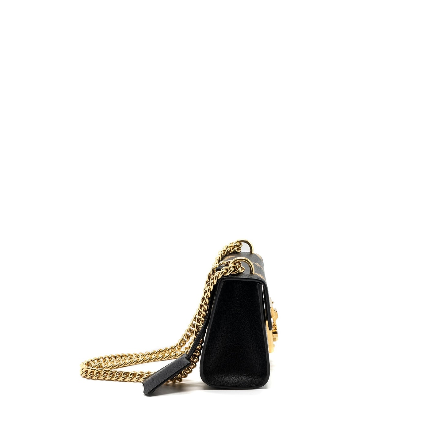 Gucci Padlock Bag Bee Print Calfskin Black Chain Travel Bag