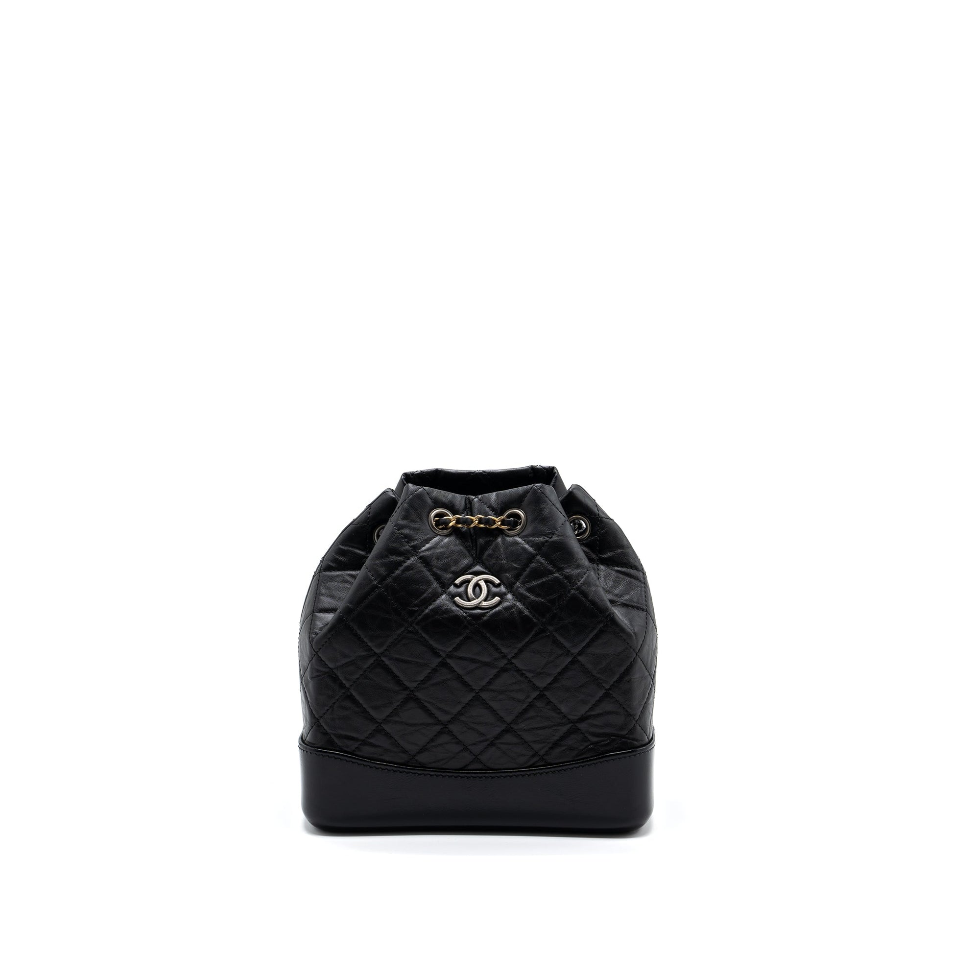 Chanel Gabrielle Backpack Aged Calfskin Hardware Multicolour Black Small 3