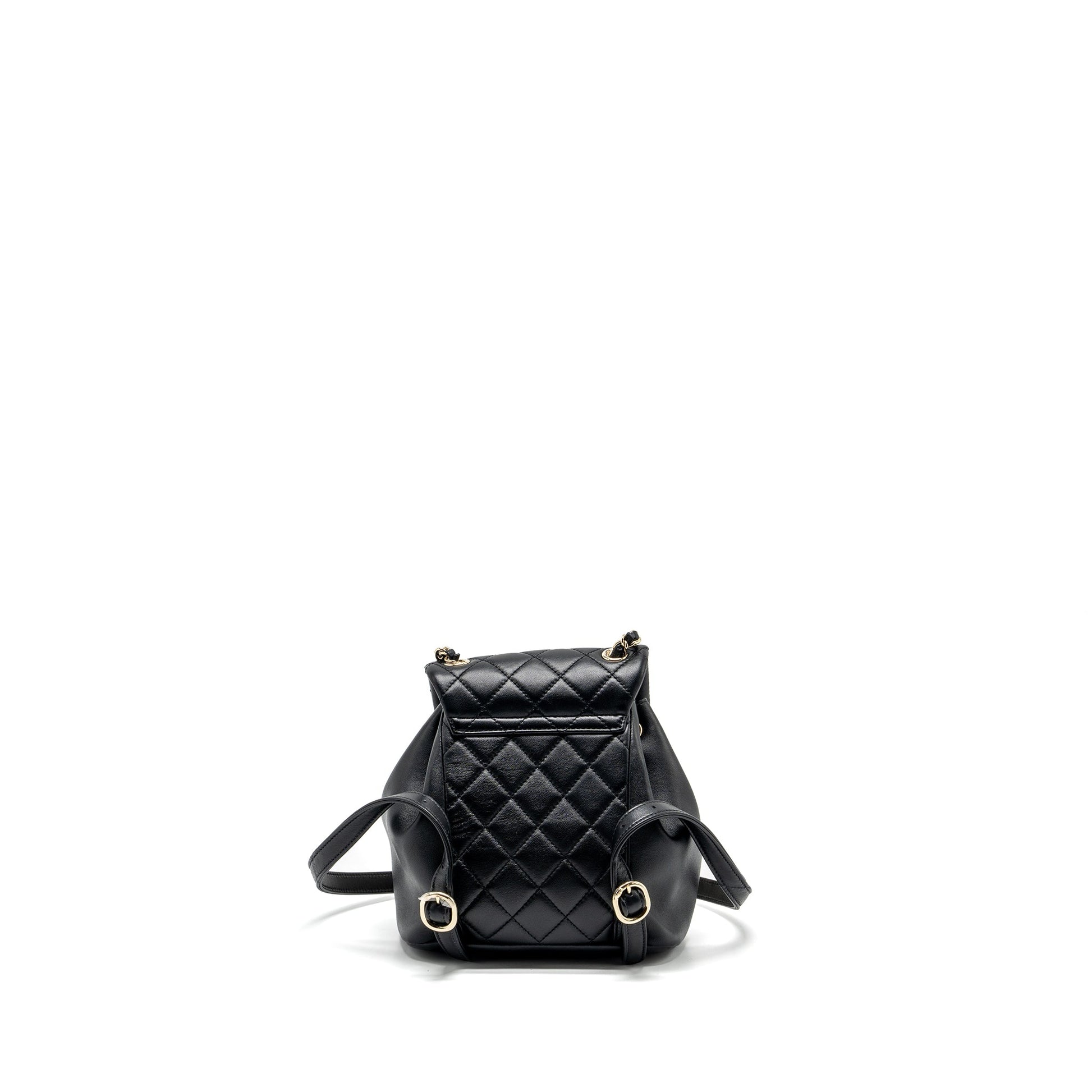 Chanel Duma backpack Lambskin LGHW microchip Black Microchip 2