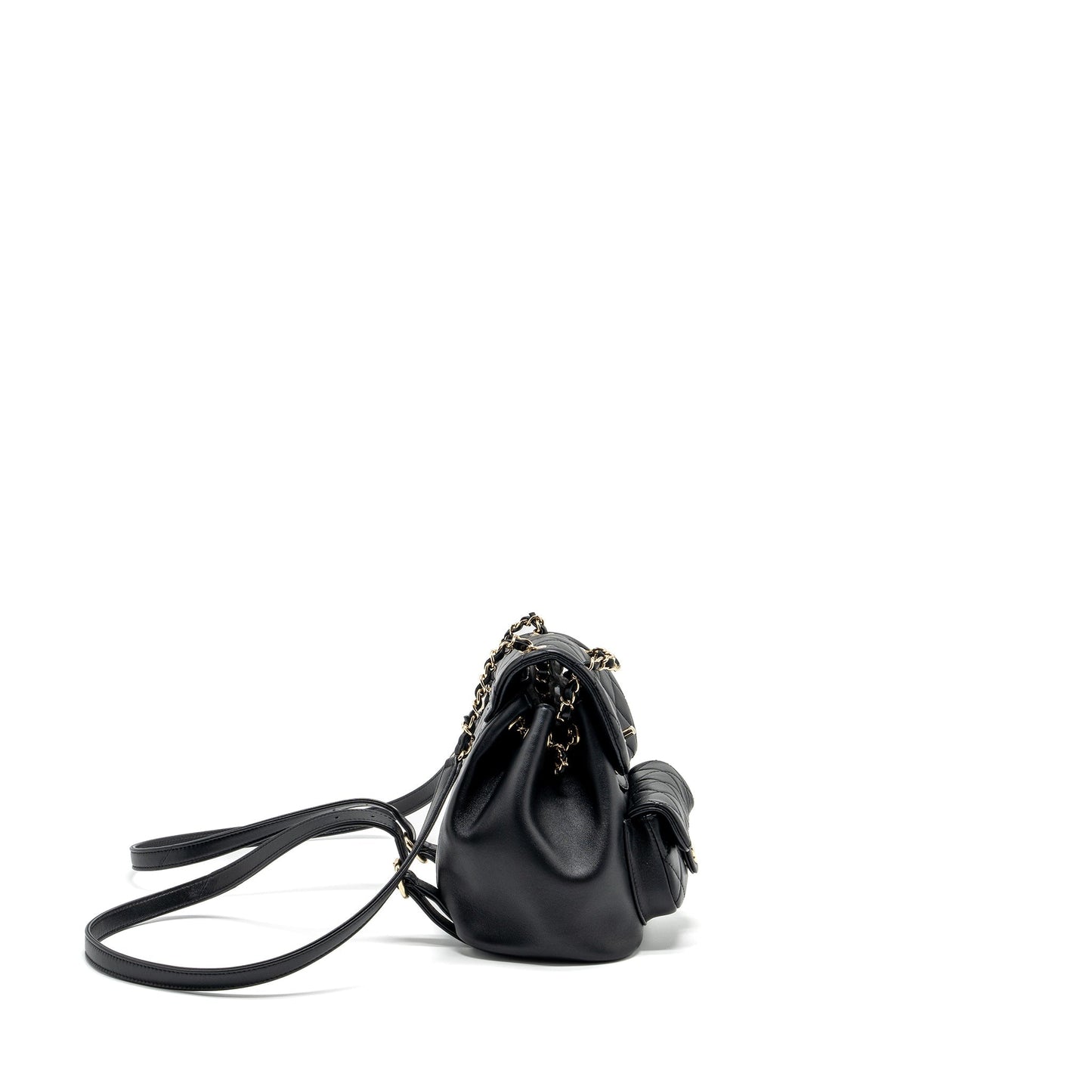 Chanel Duma backpack Lambskin LGHW microchip Black Microchip 2