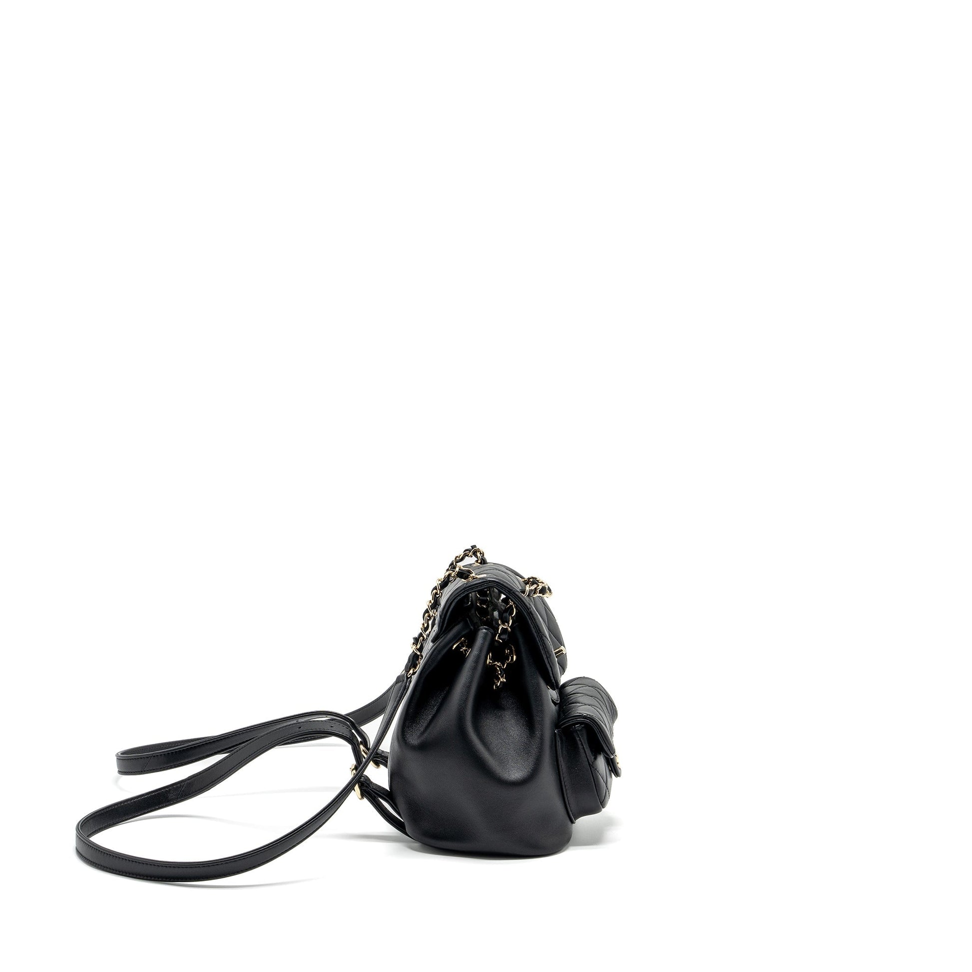 Chanel Duma backpack Lambskin LGHW microchip Black Microchip 2