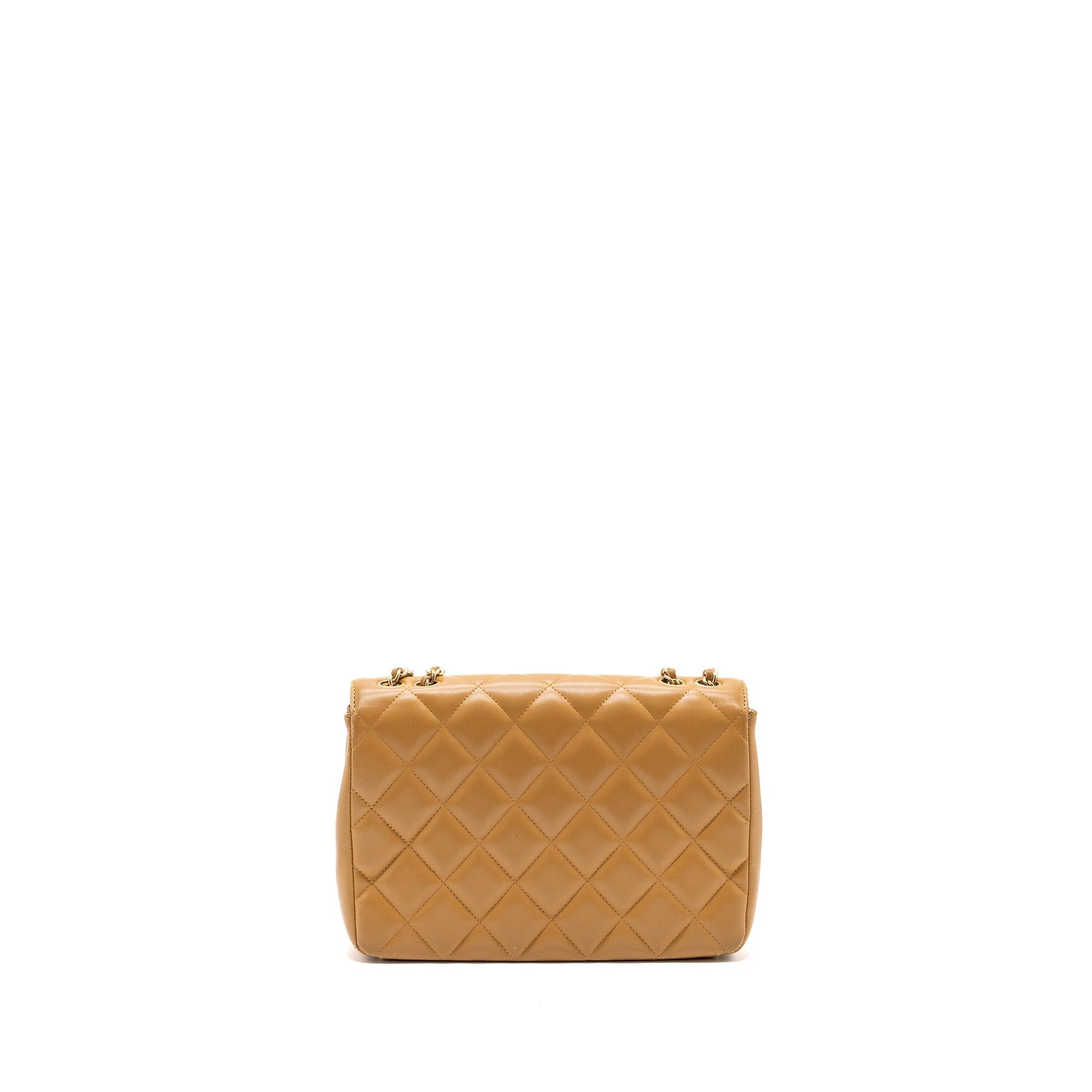 Chanel Quilted Flap Lambskin GHW Beige Shoulder Bag