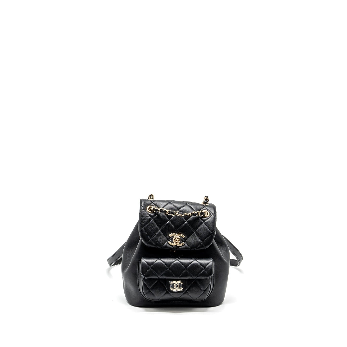 Chanel Duma backpack Lambskin LGHW microchip Black Microchip 2