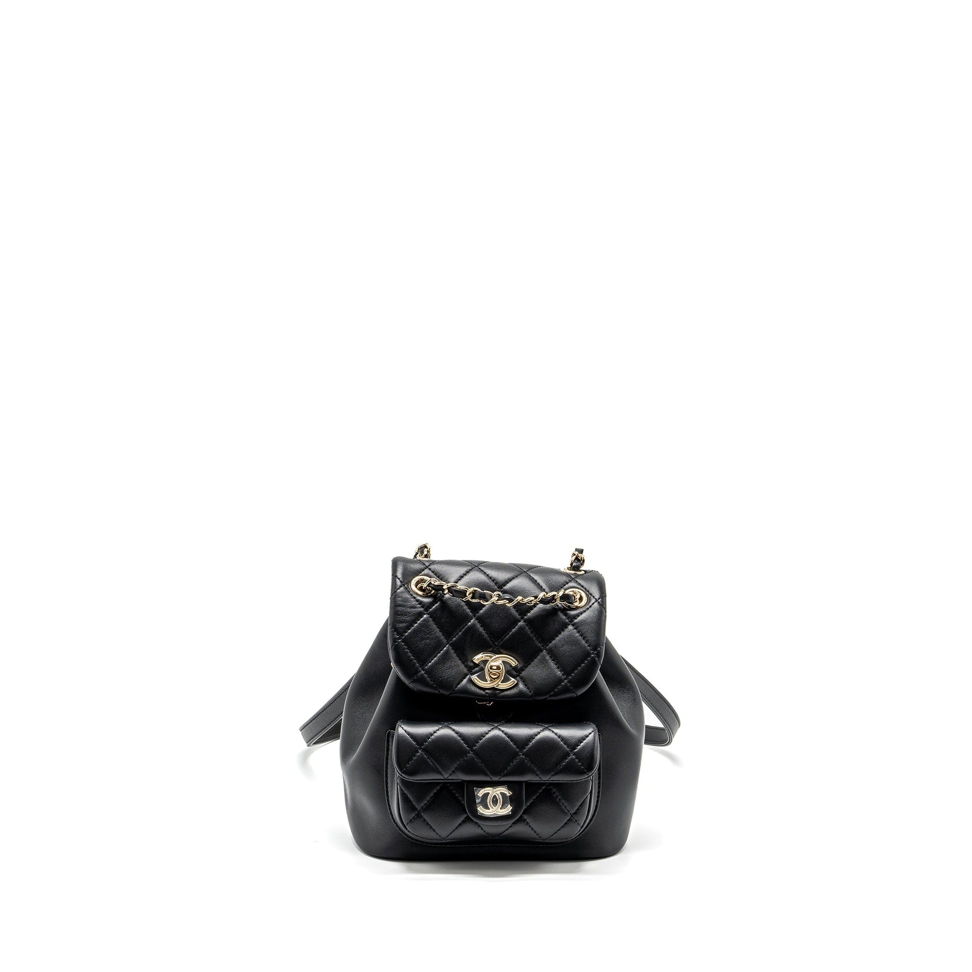 Chanel Duma backpack Lambskin LGHW microchip Black Microchip 2