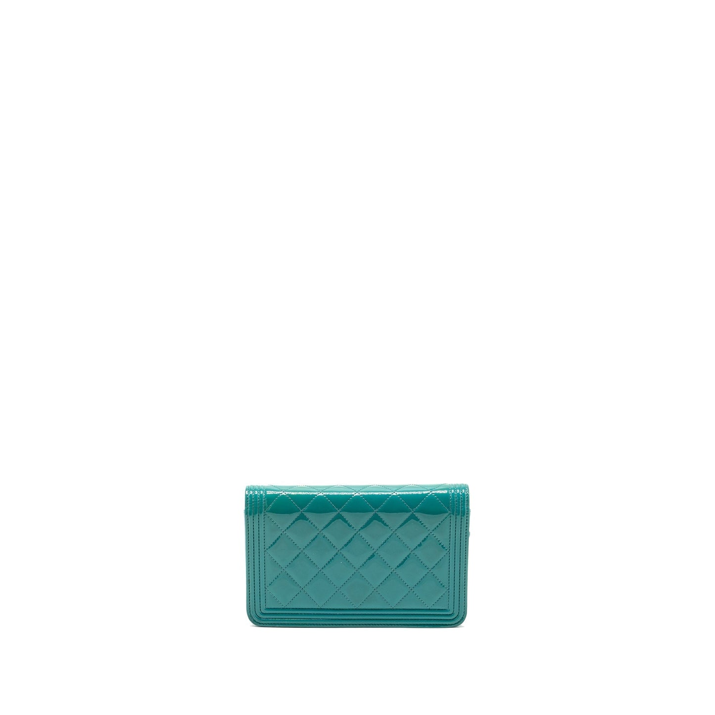 Chanel Boy on Patent SHW Green Wallet Case