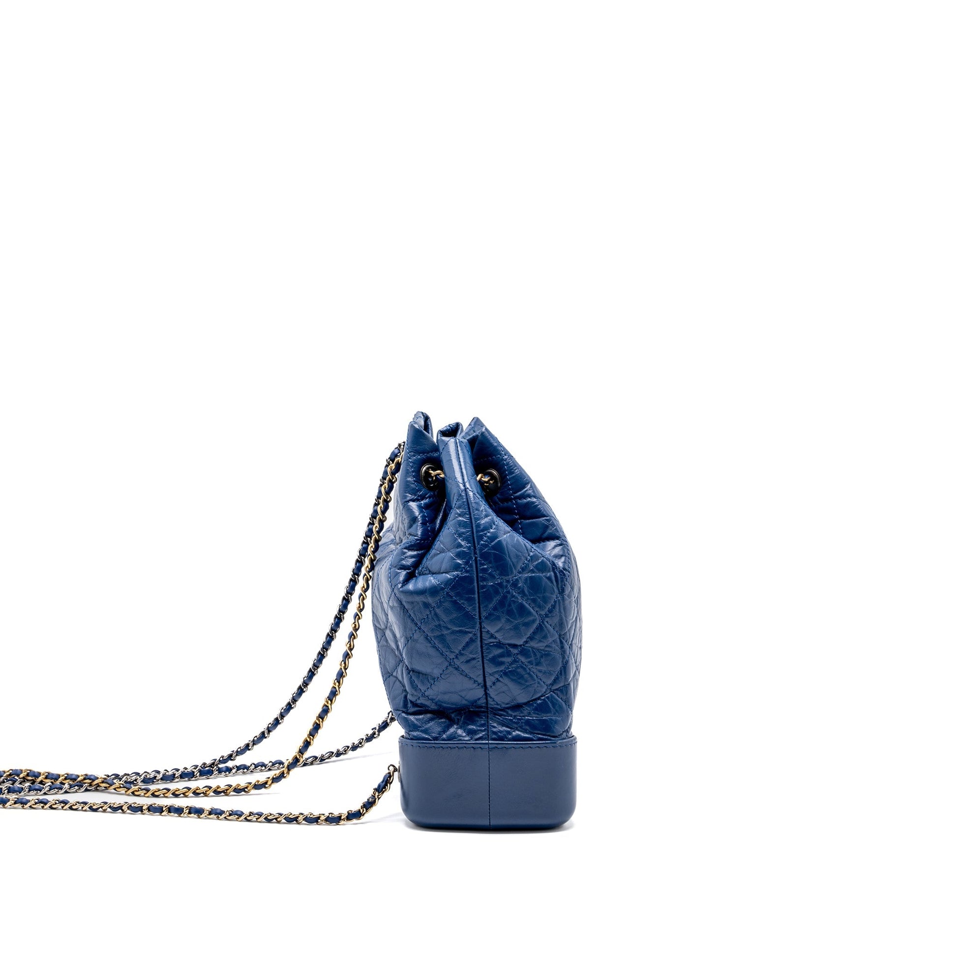 Chanel Gabrielle Backpack Aged Calfskin Hardware Multicolour Blue Small