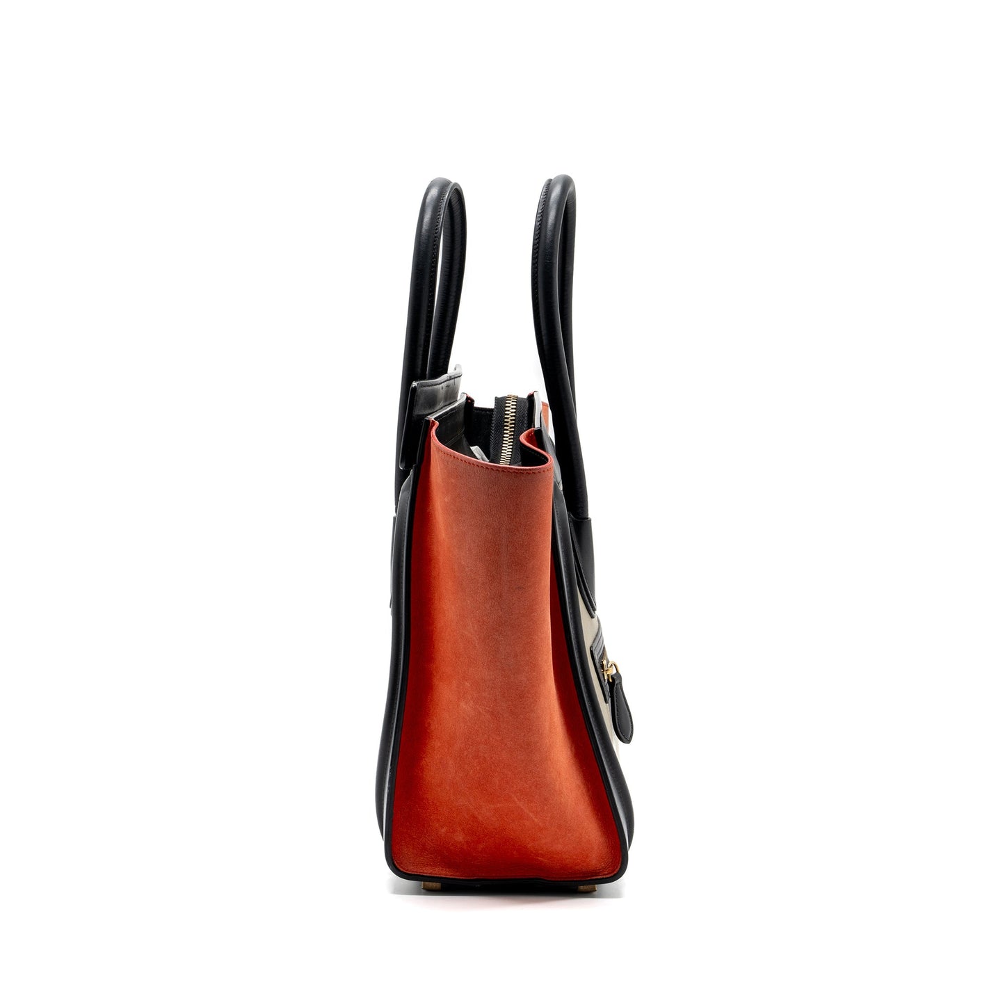 Celine Micro Luggage Calfskin Multicolour Handbag Leather Suede Travel Bag