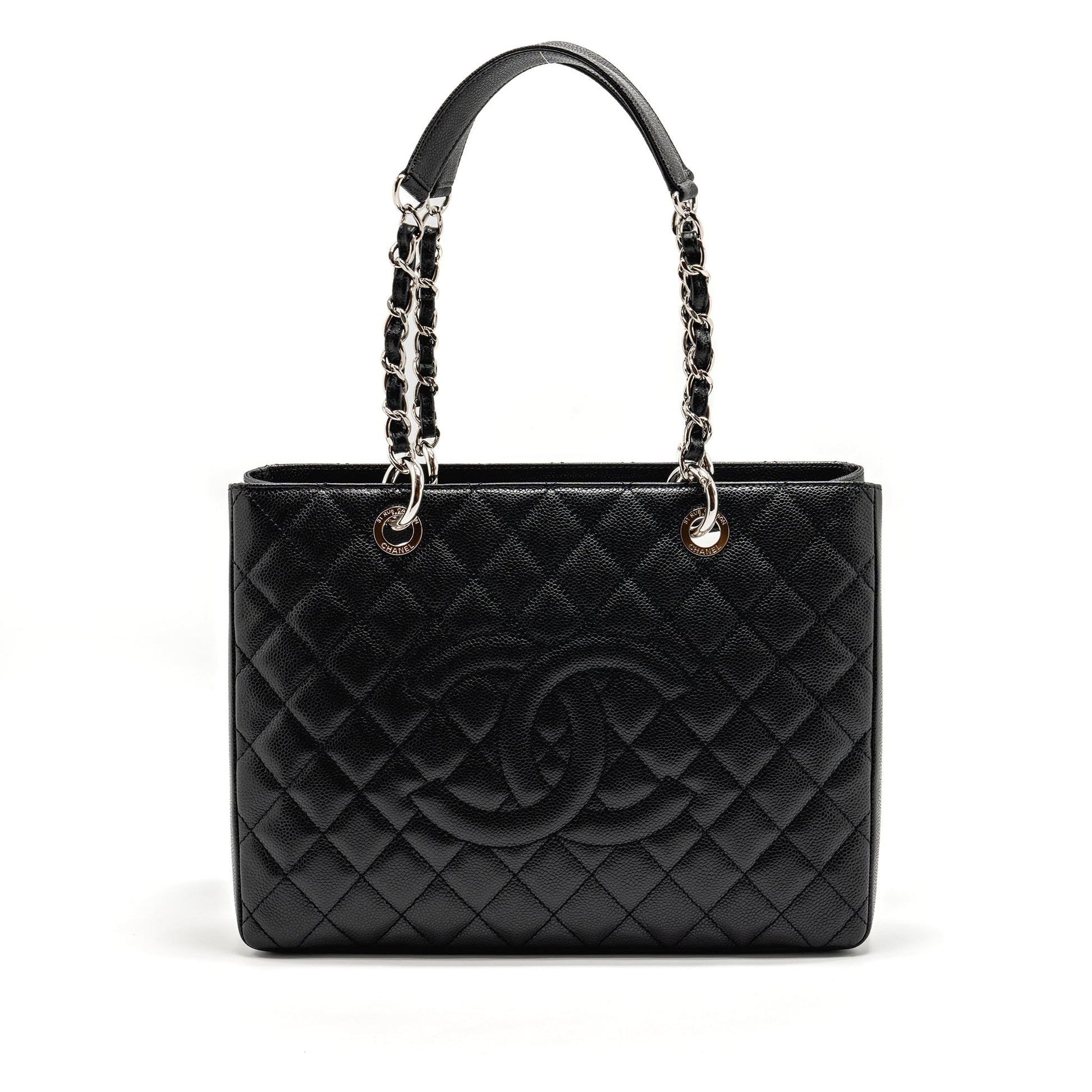 Chanel Grand Shopping GST Caviar SHW Black Tote Bag Shw 3