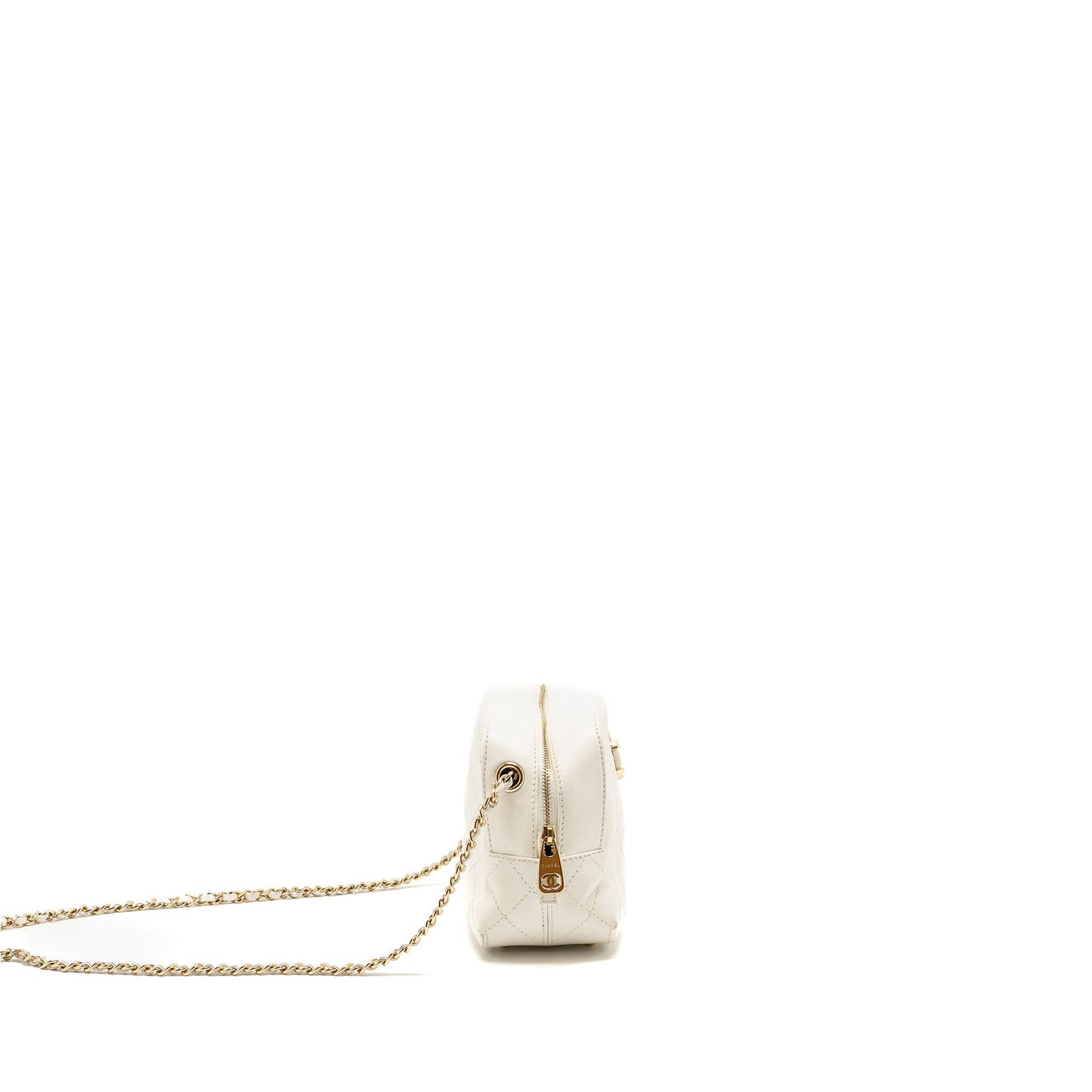Chanel Camera Calfskin LGHW White Crossbody Bag