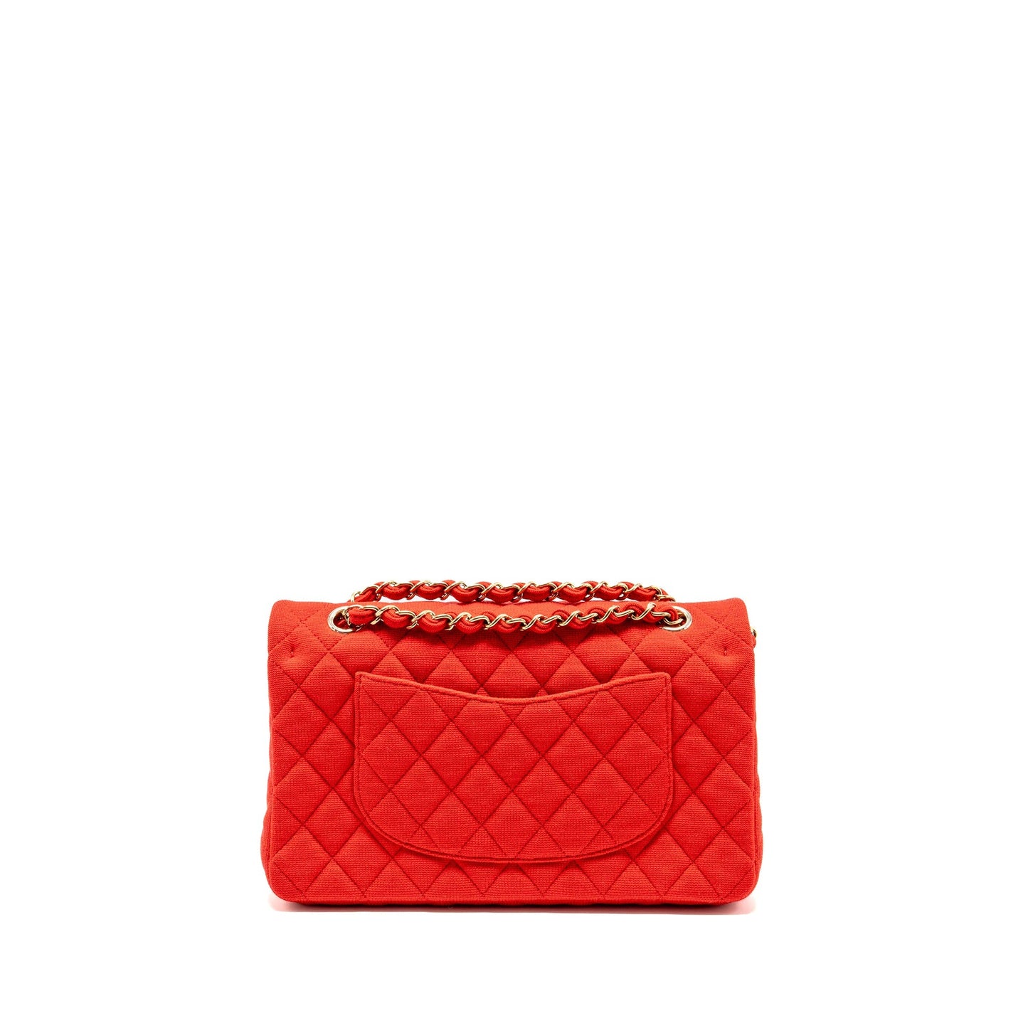 Chanel Classic double flap fabric LGHW microchip Red Pink Shoulder Bag