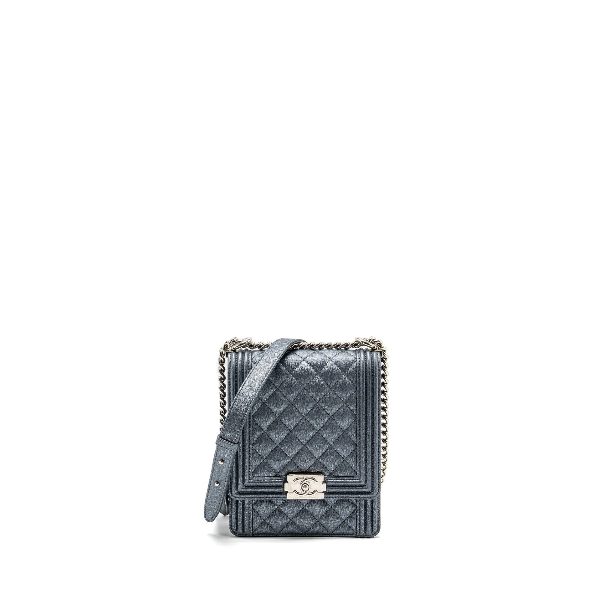 Chanel North South Boy caviar Grey Handbag