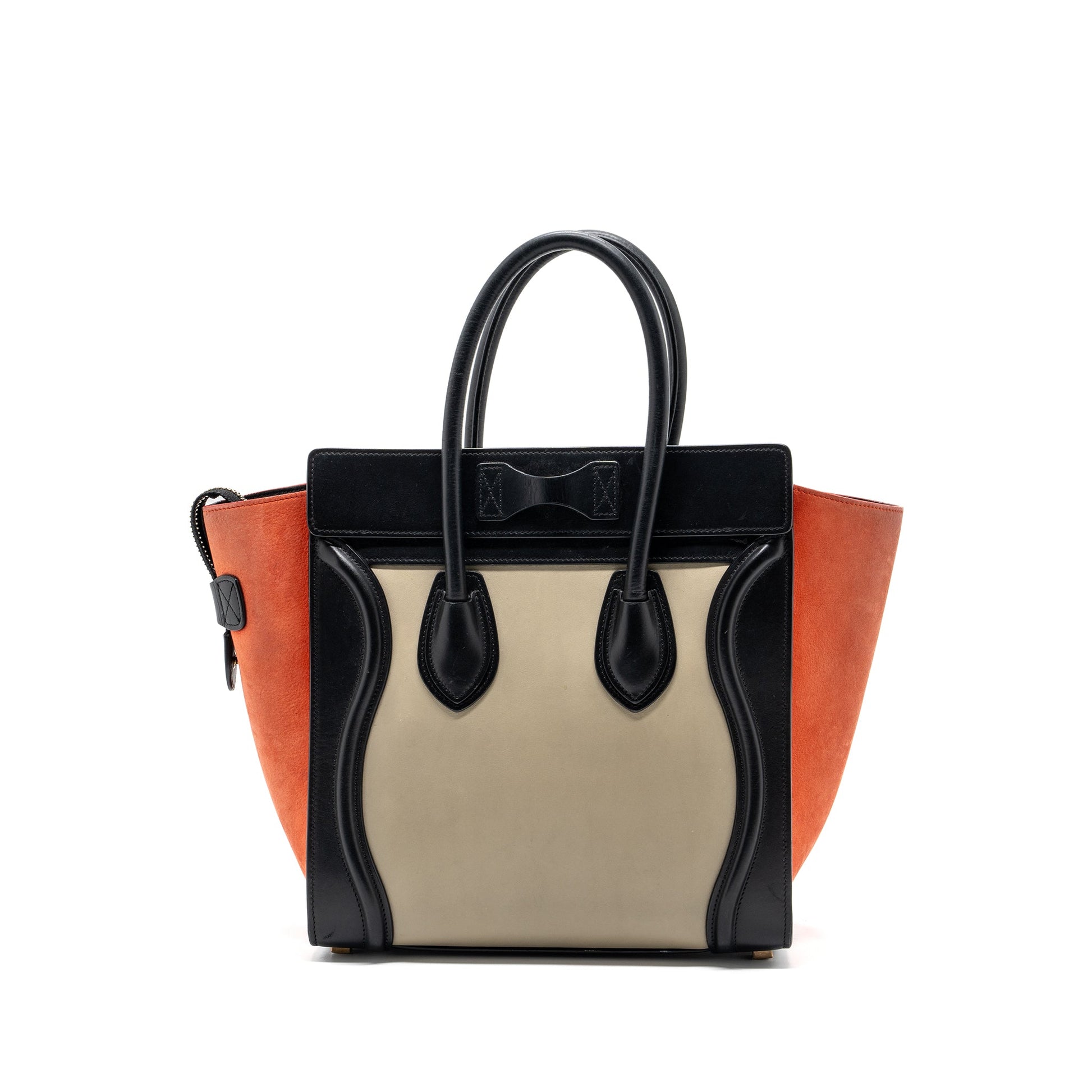 Celine Micro Luggage Calfskin Multicolour Handbag Leather Suede Travel Bag