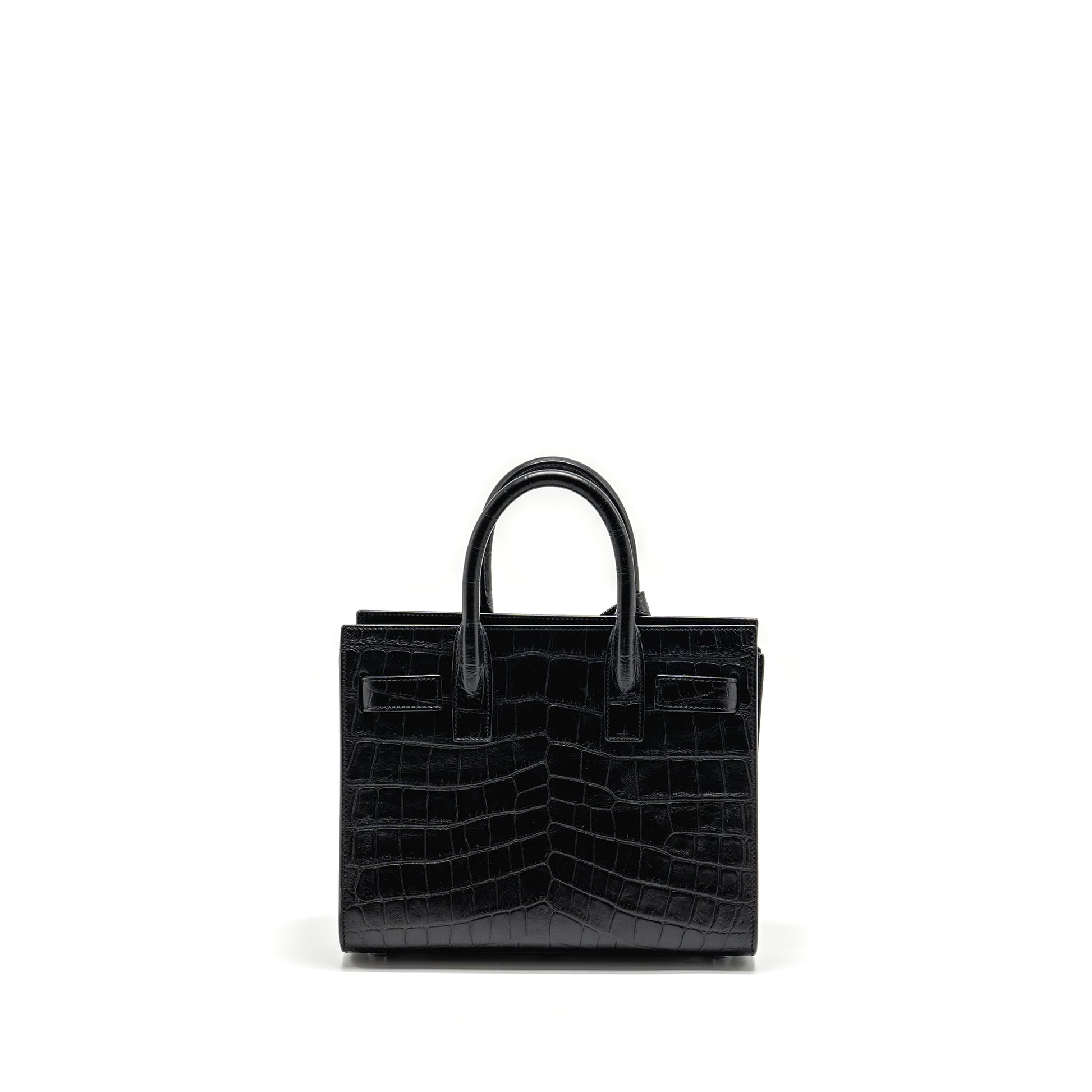 YSL Saint Laurent Saint Laurent Nano Sac De Jour Crocodile Black Travel Bag