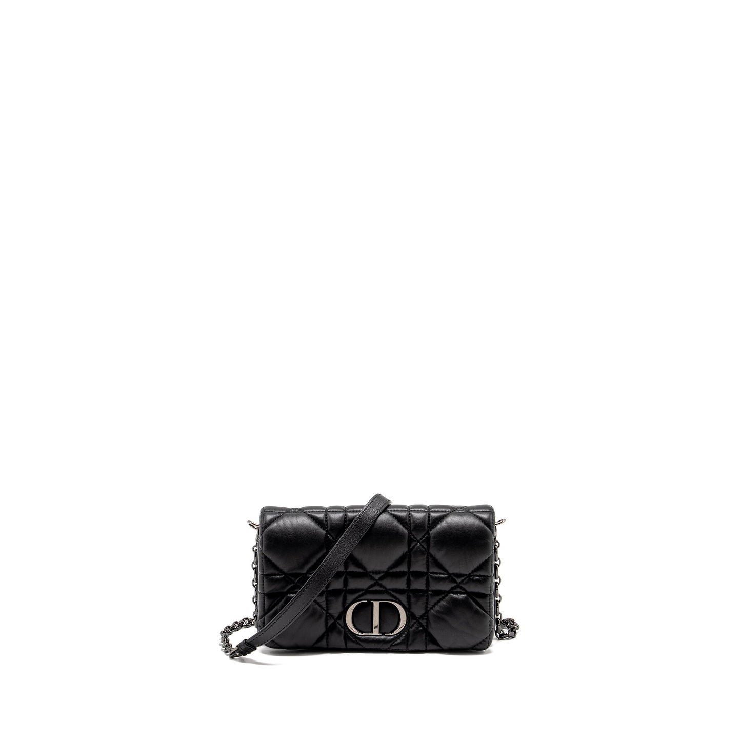 Dior Caro Purse Calfskin Hardware Handbag Black Mini Travel Bag