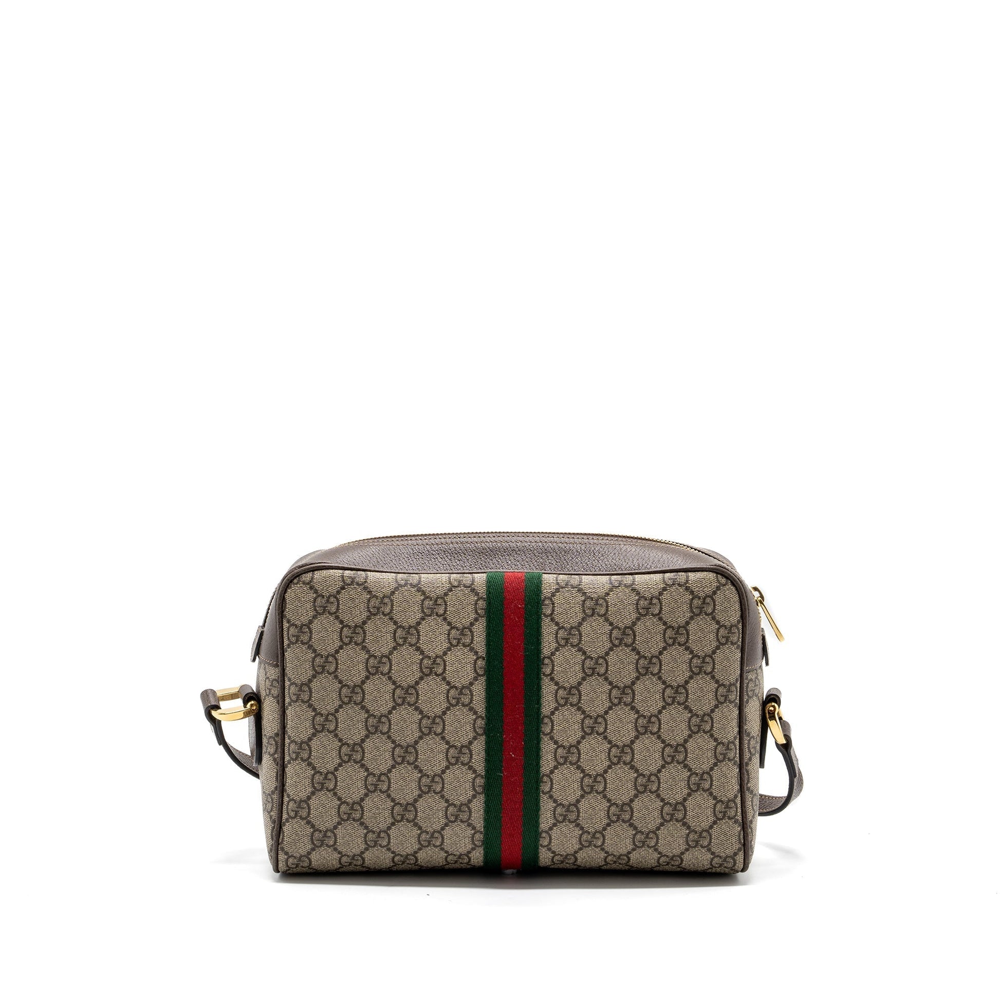 Gucci Ophidia Supreme Zip Crossbody Bag Leather Canvas