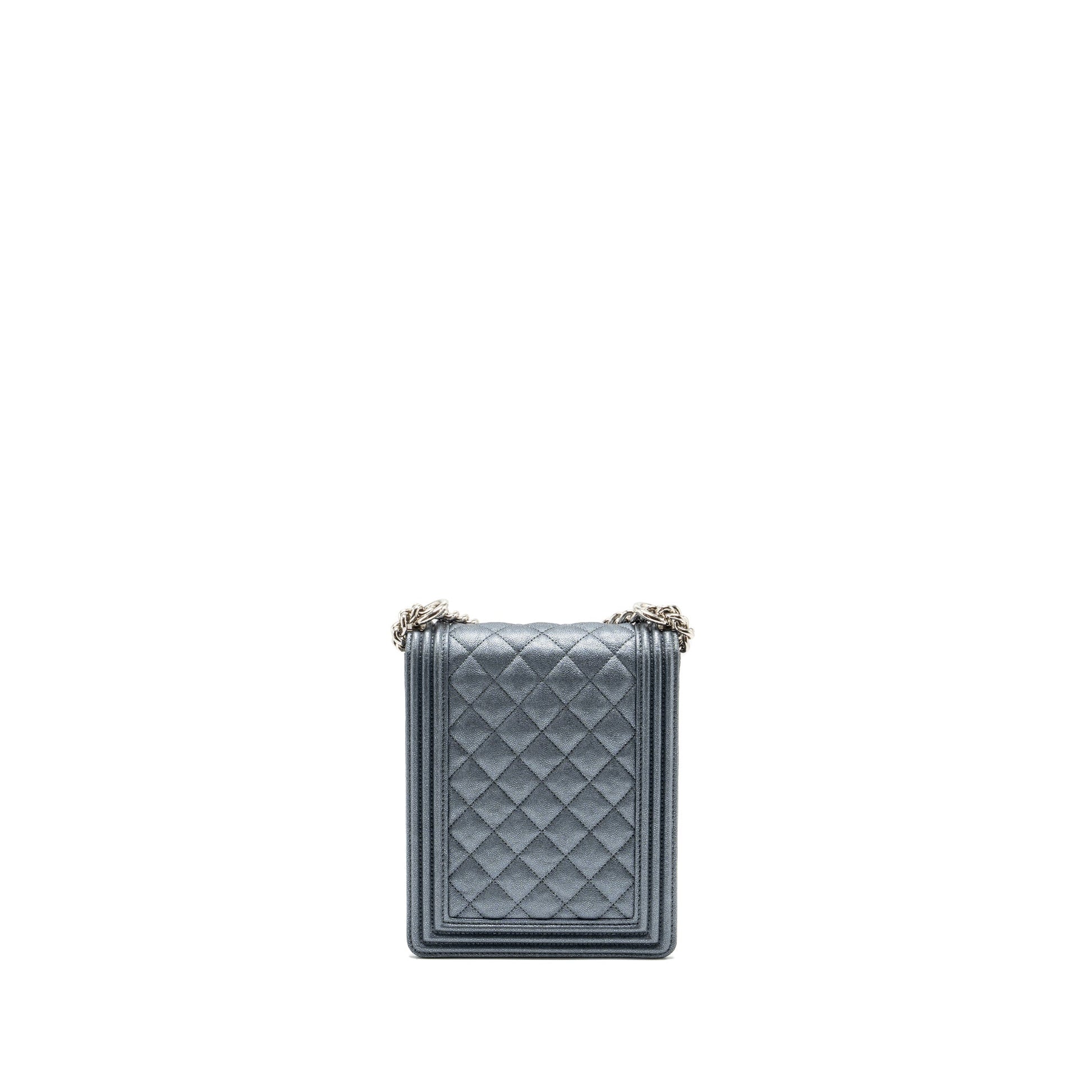 Chanel North South Boy caviar Grey Handbag
