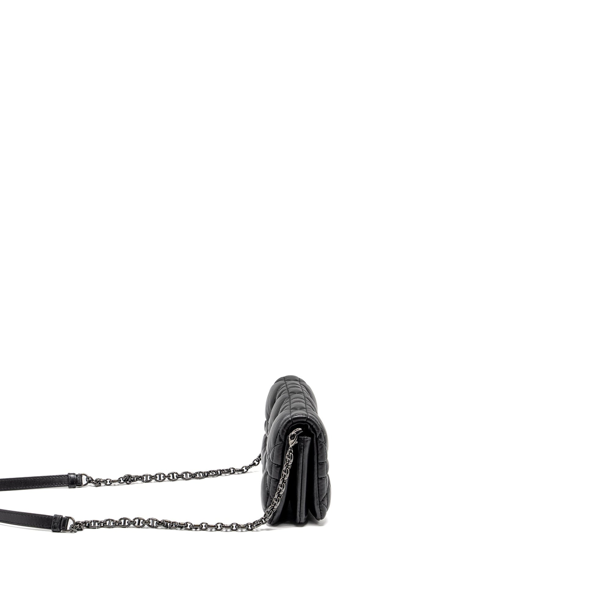 Dior Caro Purse Calfskin Hardware Handbag Black Mini Travel Bag