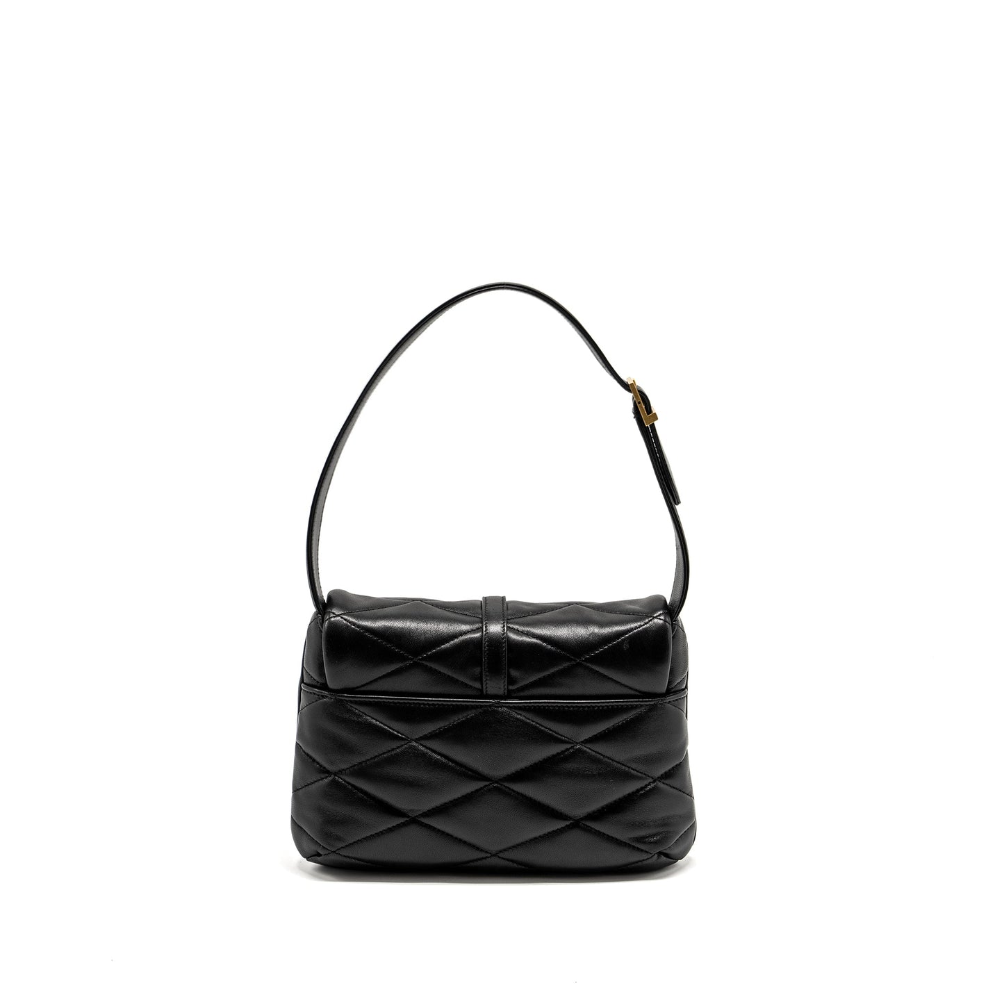 YSL Saint Laurent Hobo Purse Lambskin Multicolour Hardware Quilted Black Shoulder Bag