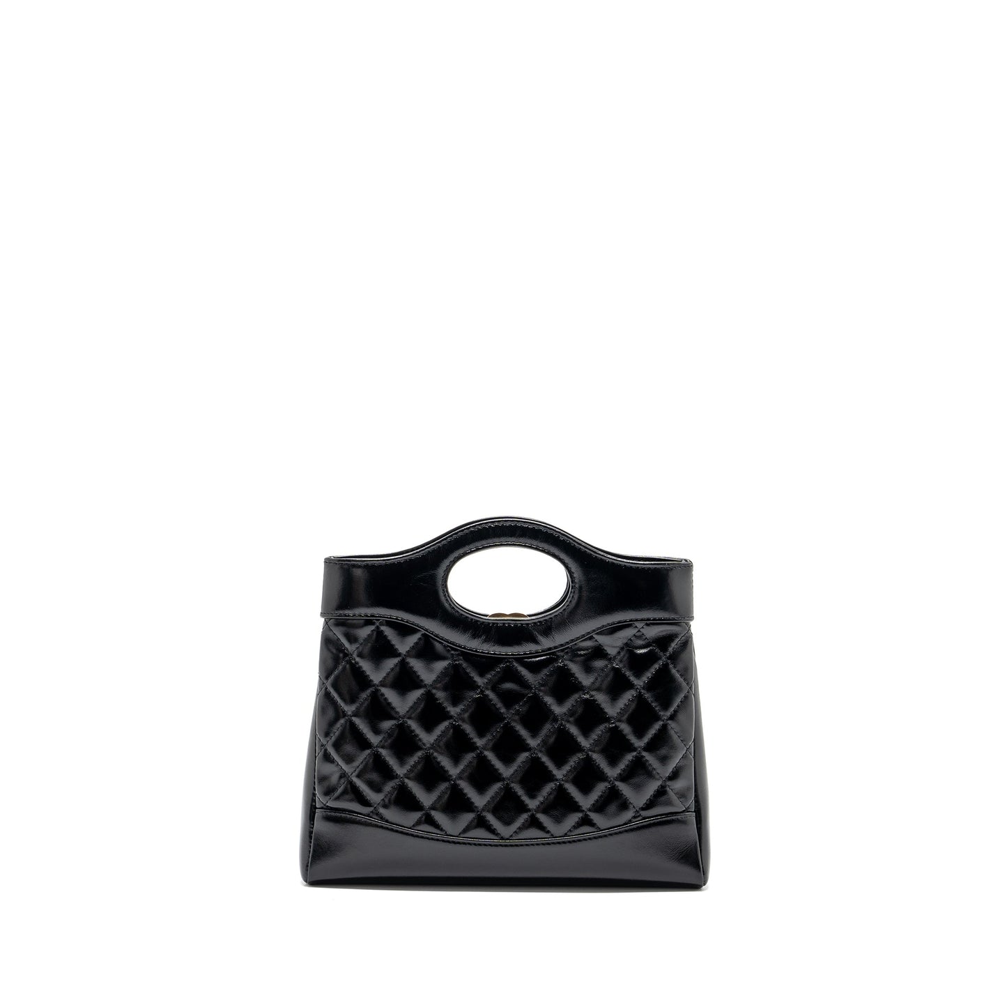 Chanel 24c 31 Shiny Calfskin LGHW Microchip Black Mini Bag