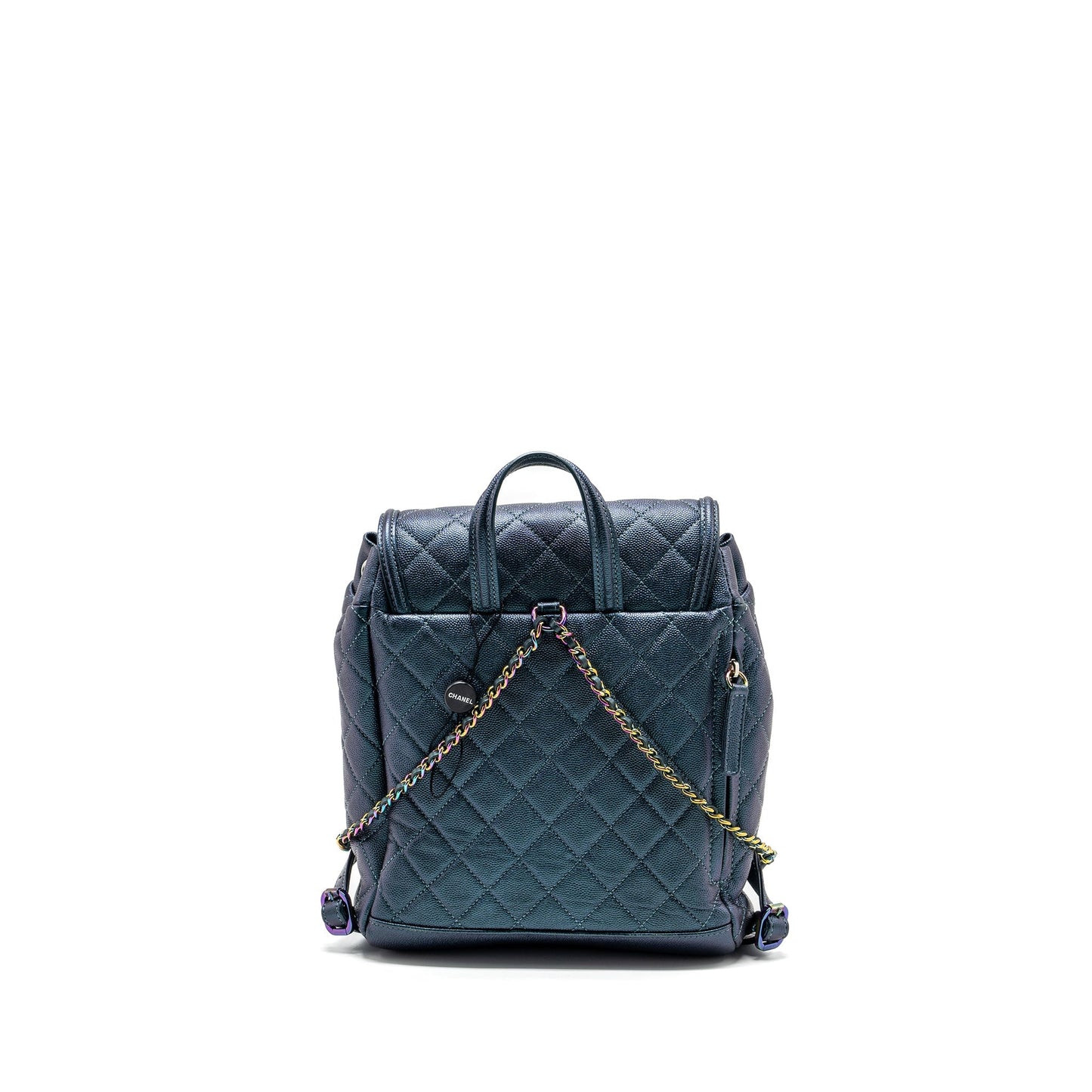 Chanel 18b Filigree Backpack Caviar Iridescent Dark Multicolour