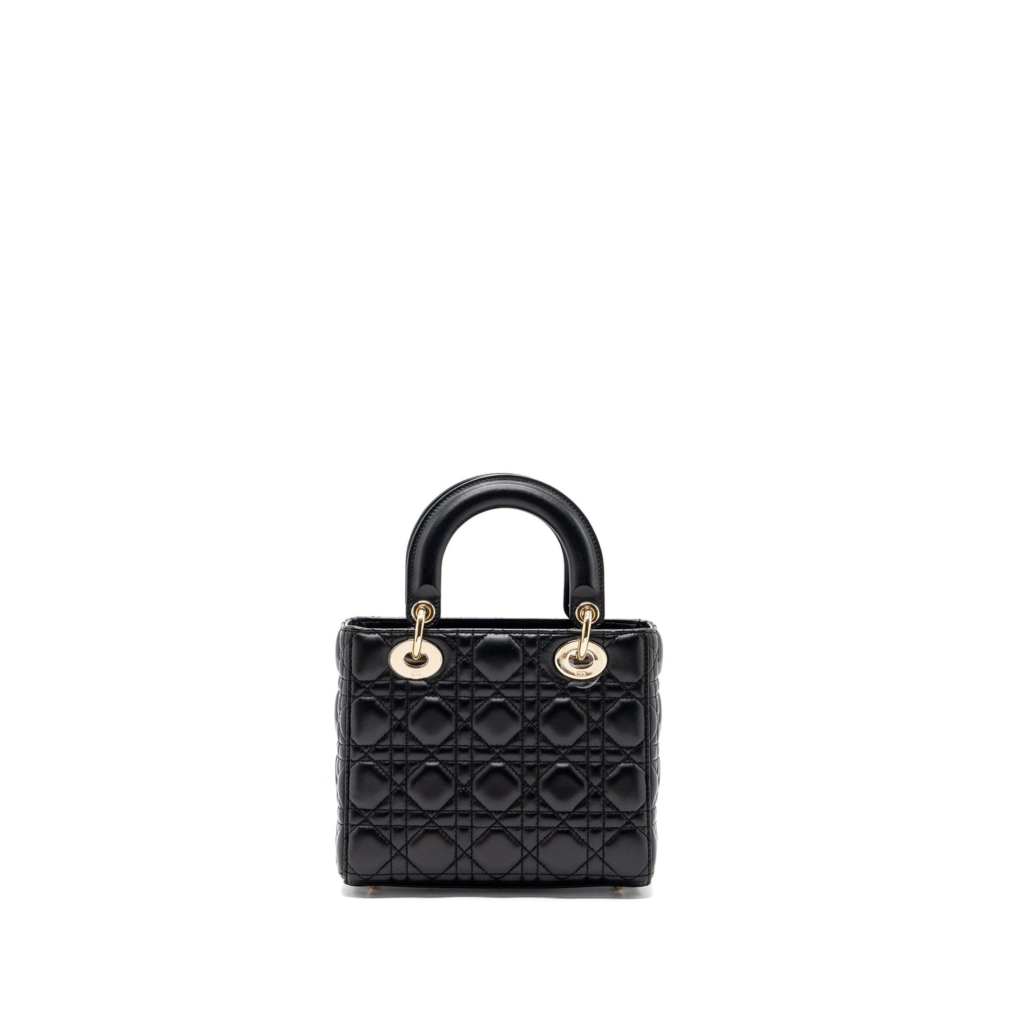 Dior My Lady Lambskin Handbag Black Small Travel Bag
