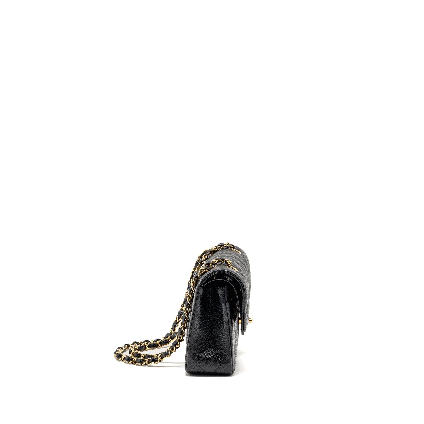 Chanel Classic Double Flap Caviar GHW Microchip Black Small Shoulder Bag Microchip 14