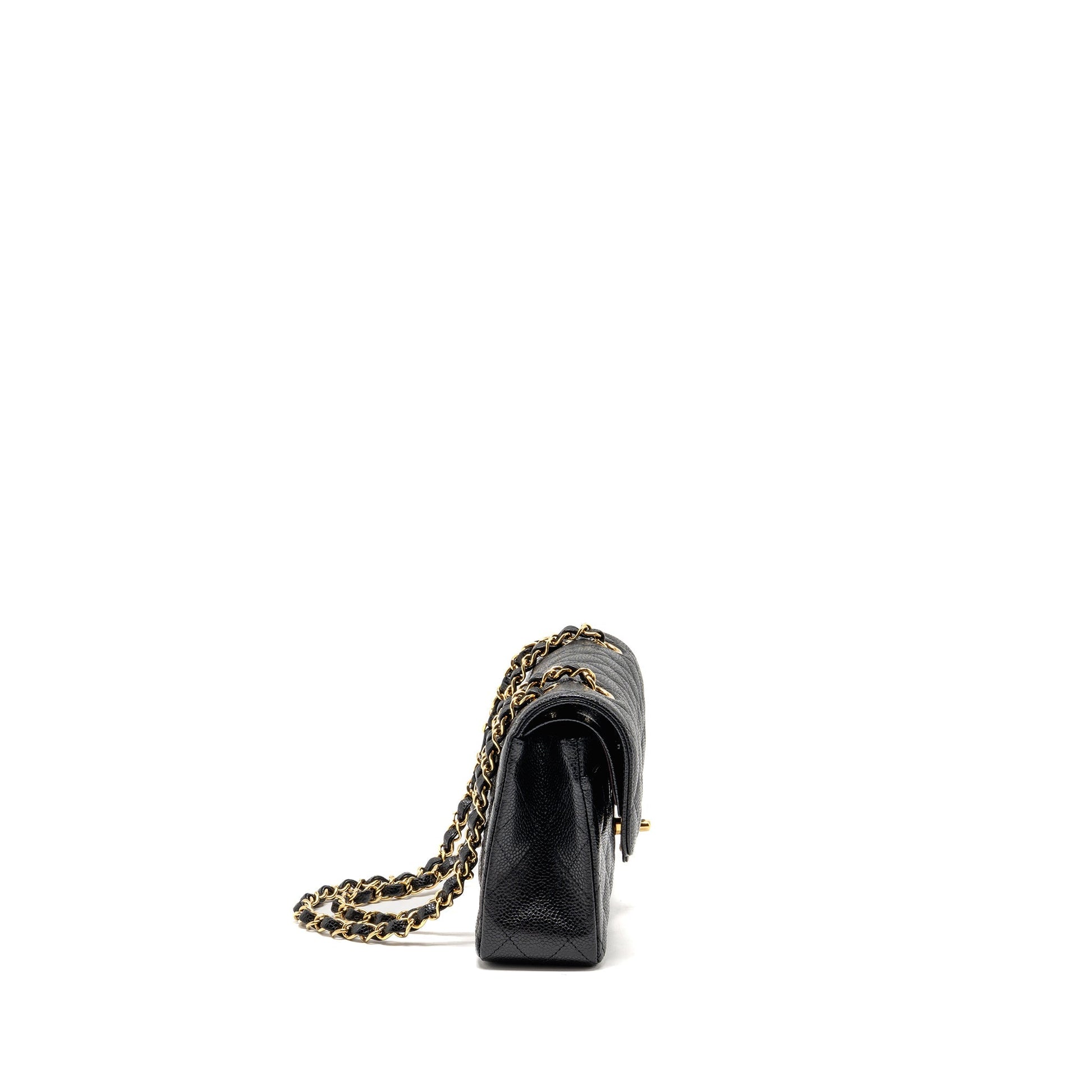 Chanel Classic Double Flap Caviar GHW Microchip Black Small Shoulder Bag Microchip 14
