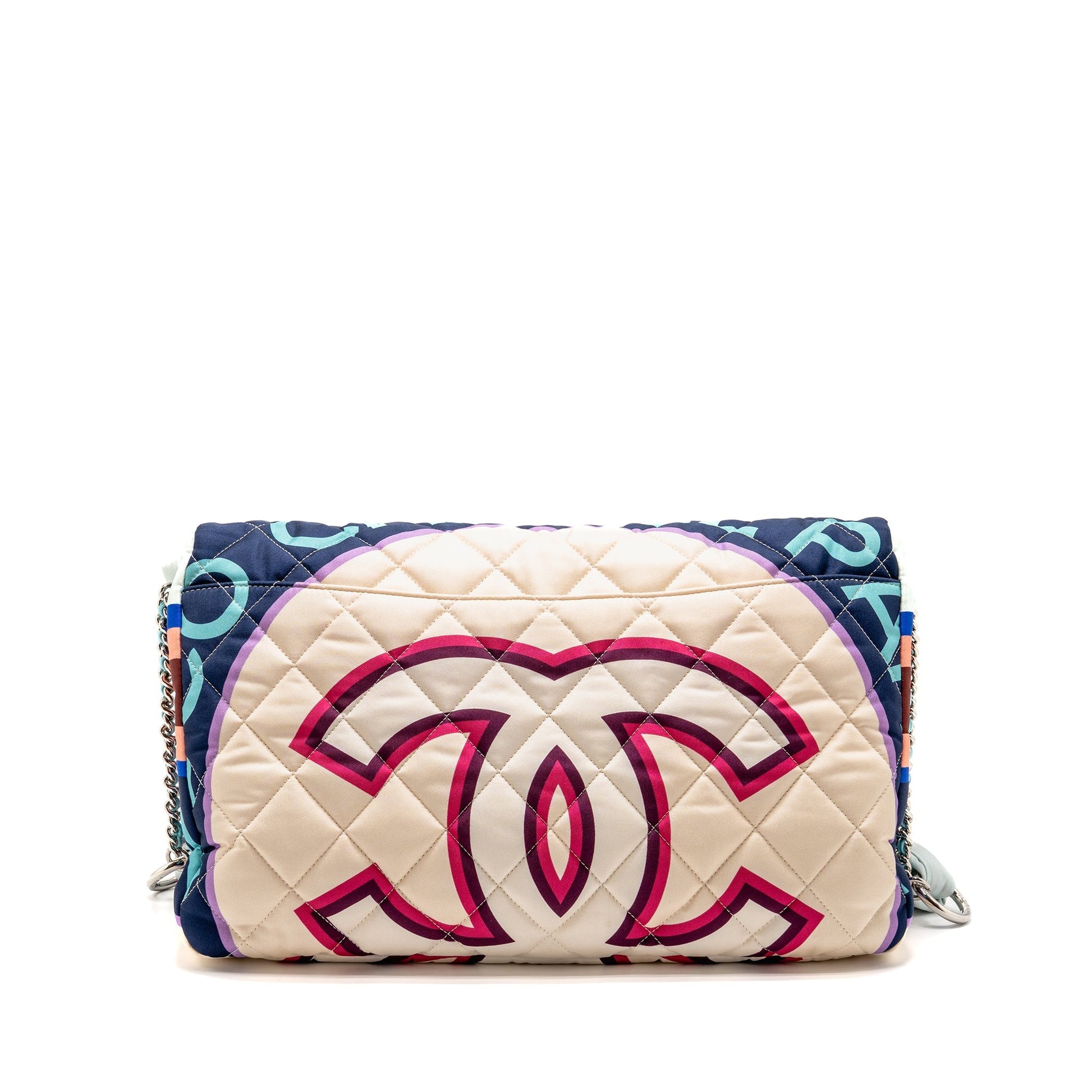 Chanel quilted Single Flap Fabric SHW Multicolour Shoulder Bag