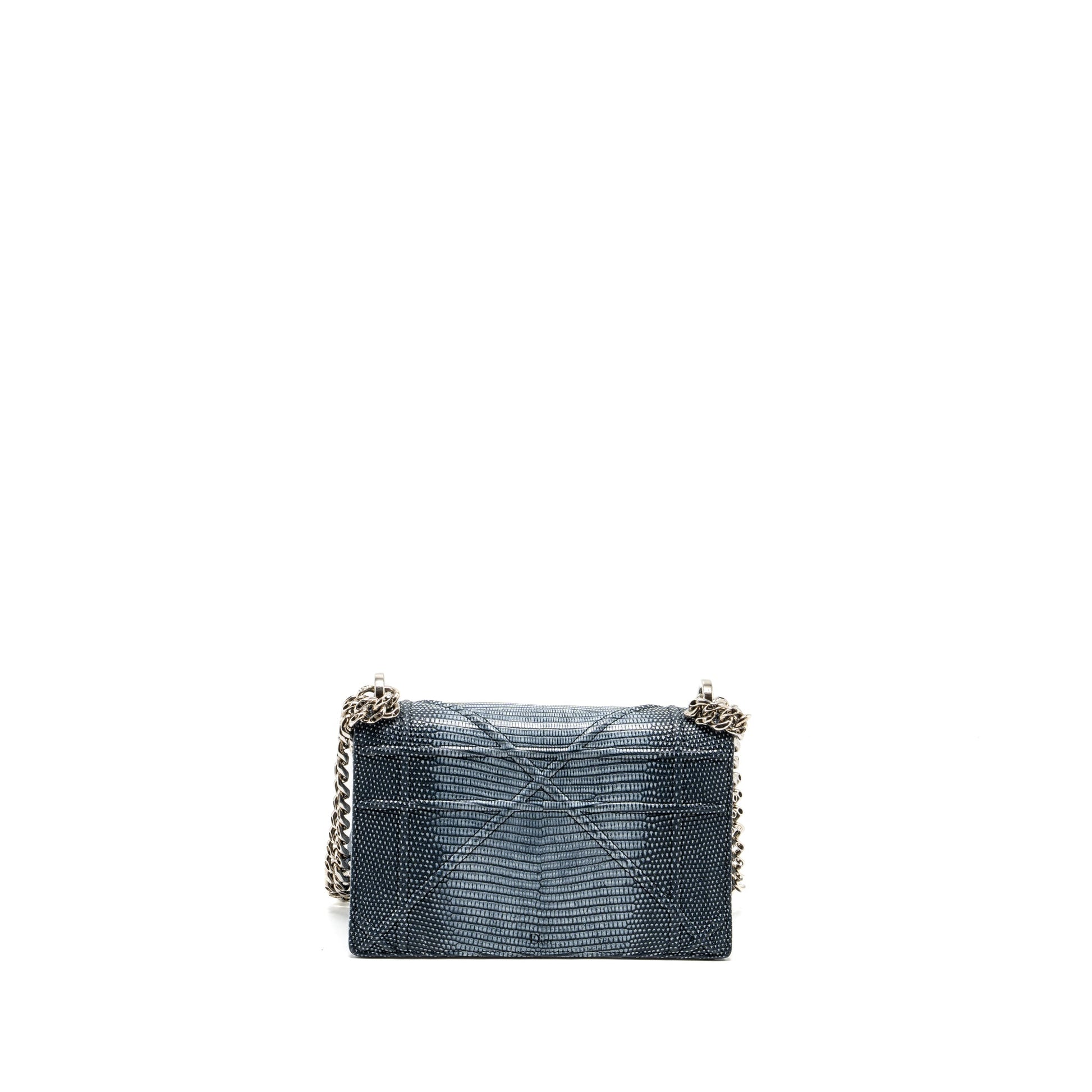 Dior ama Lizard Multicolour Handbag Silver Small Travel Bag