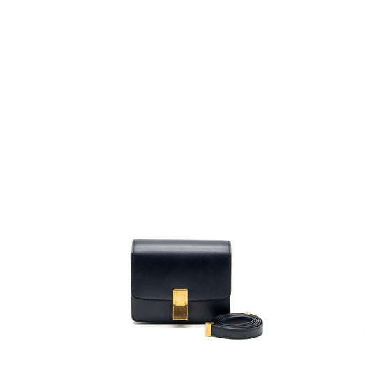 Celine Box Purse Calfskin Dark Handbag Blue Mini Travel Bag