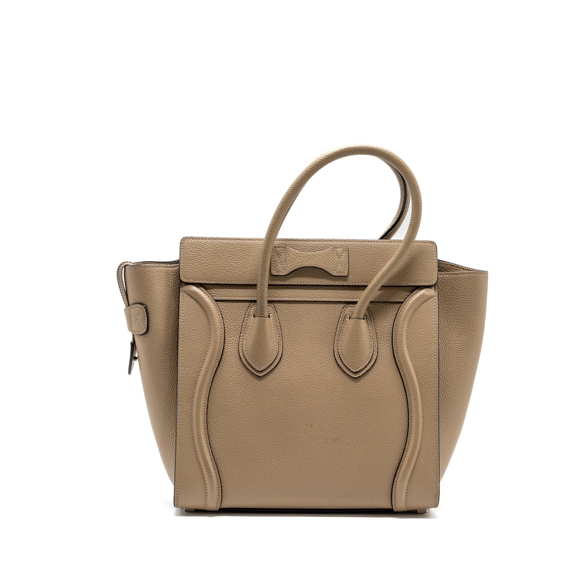 Celine Micro Luggage Purse Calfskin Dune Handbag Travel Bag