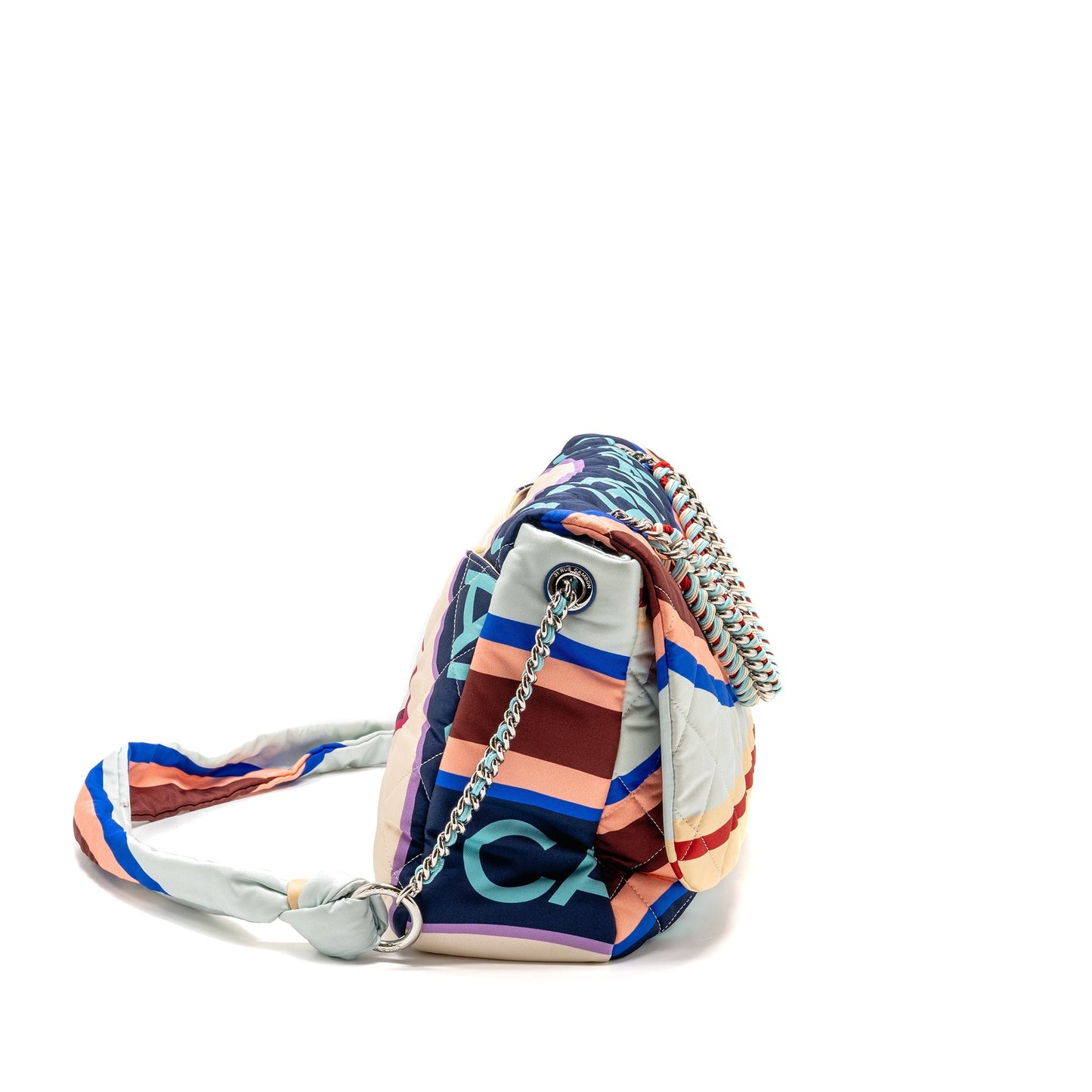 Chanel quilted Single Flap Fabric SHW Multicolour Shoulder Bag