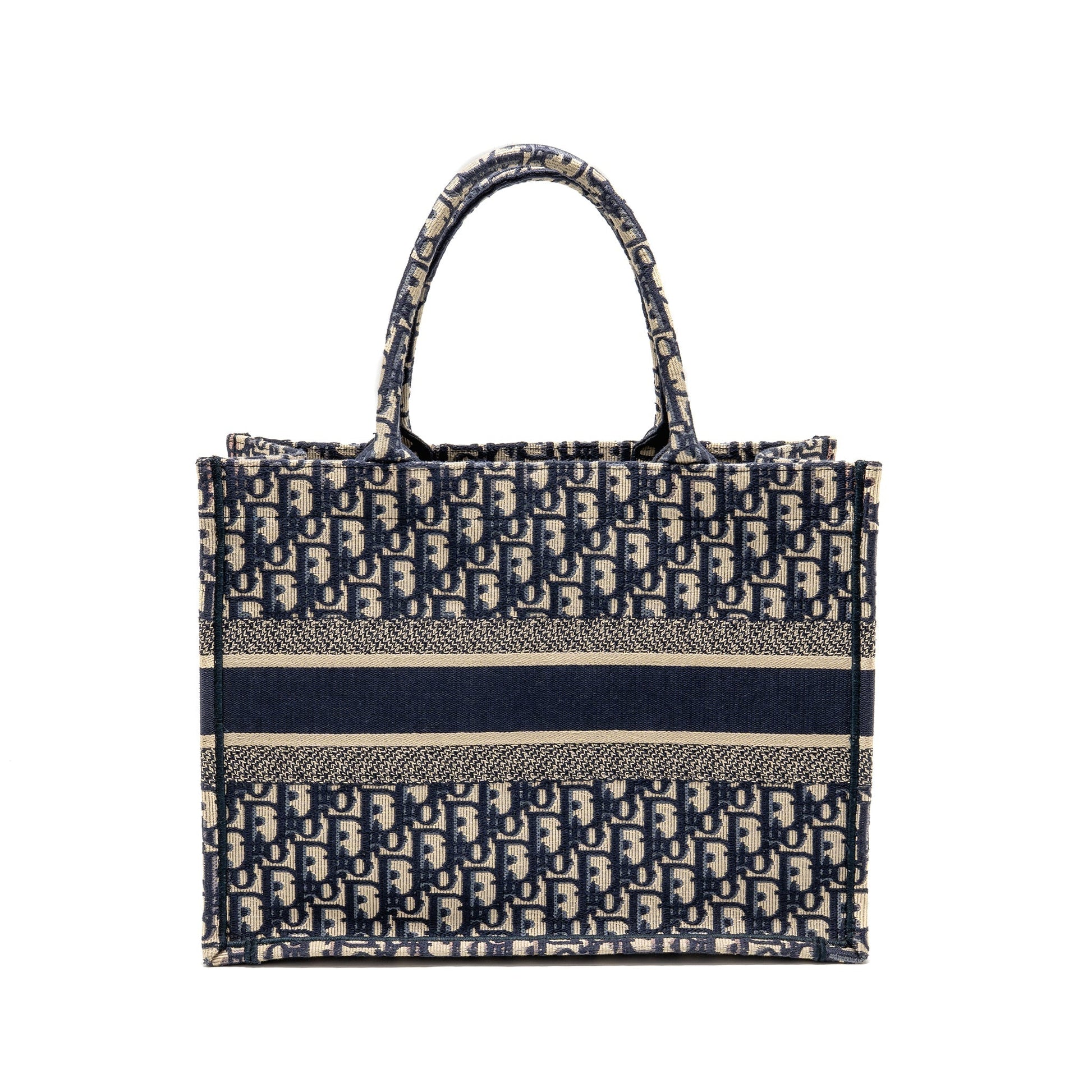 Dior Book Tote Oblique Embroidery Ecru Handbag Blue Medium Tote Bag Blue Handbag